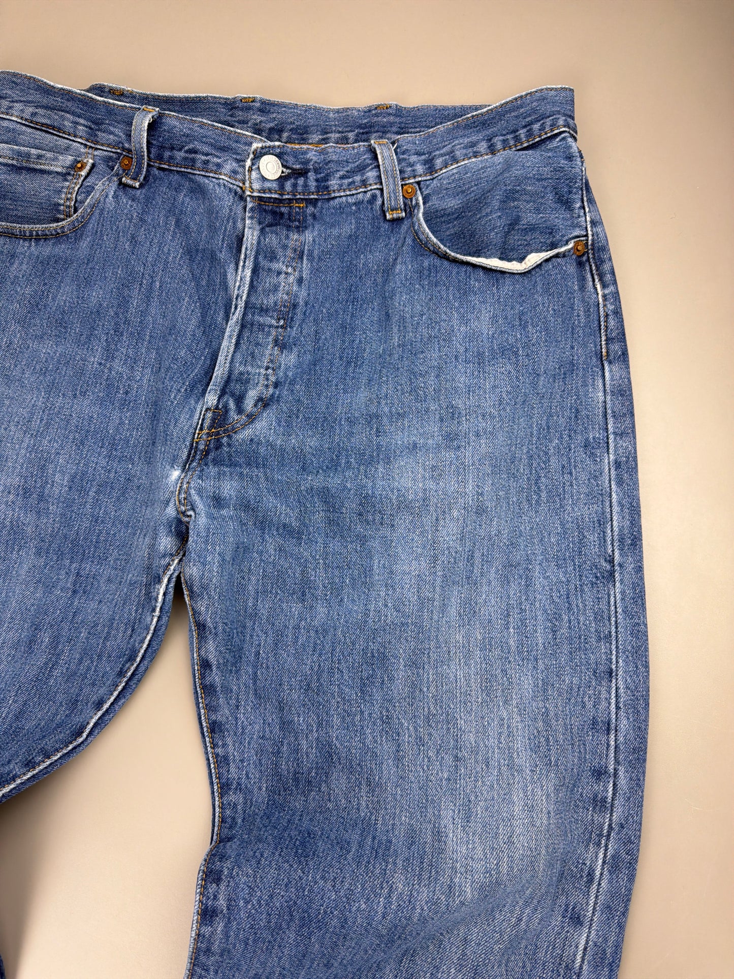 Levi's 501 Faded Denim Pants - Light Blue Y2K Baggy Wash