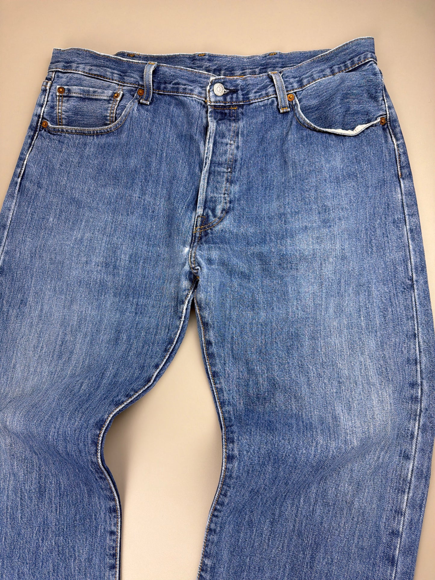 Levi's 501 Faded Denim Pants - Light Blue Y2K Baggy Wash