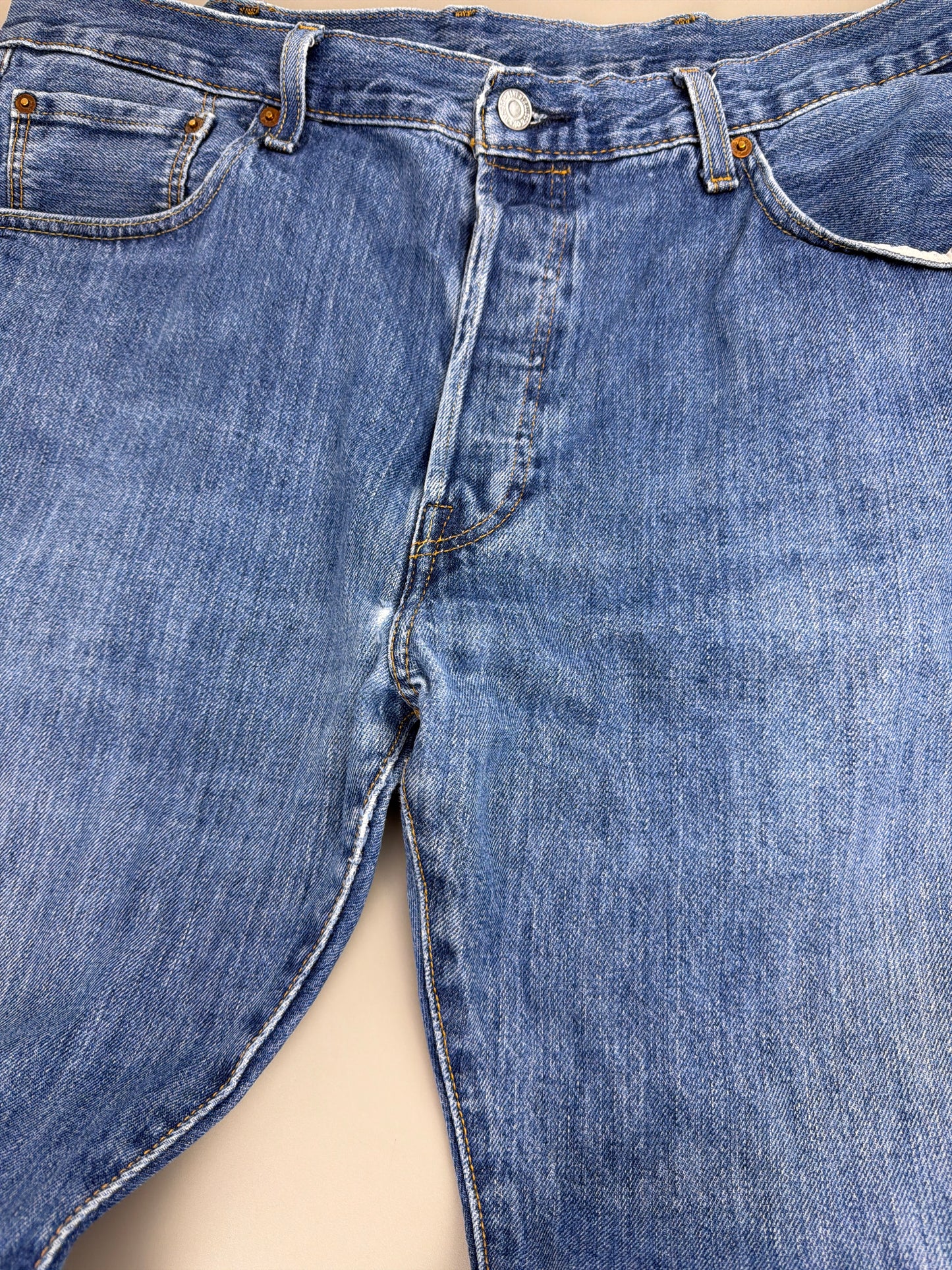 Levi's 501 Faded Denim Pants - Light Blue Y2K Baggy Wash