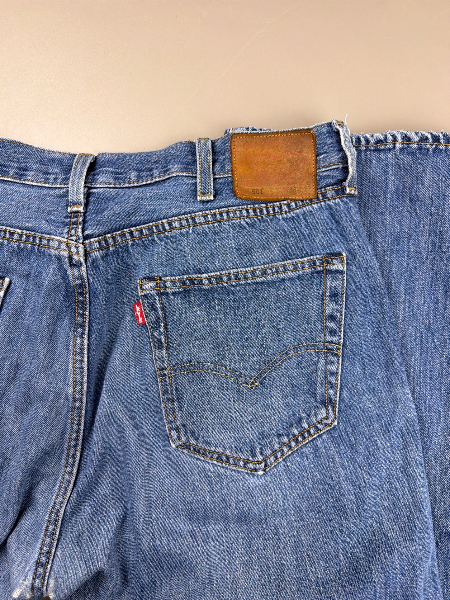 Levi's 501 Faded Denim Pants - Light Blue Y2K Baggy Wash