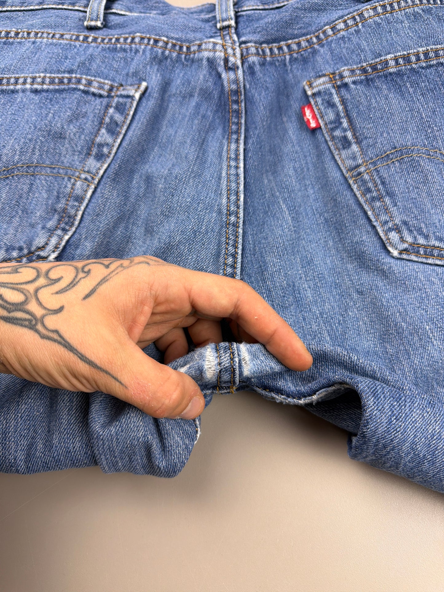Levi's 501 Faded Denim Pants - Light Blue Y2K Baggy Wash