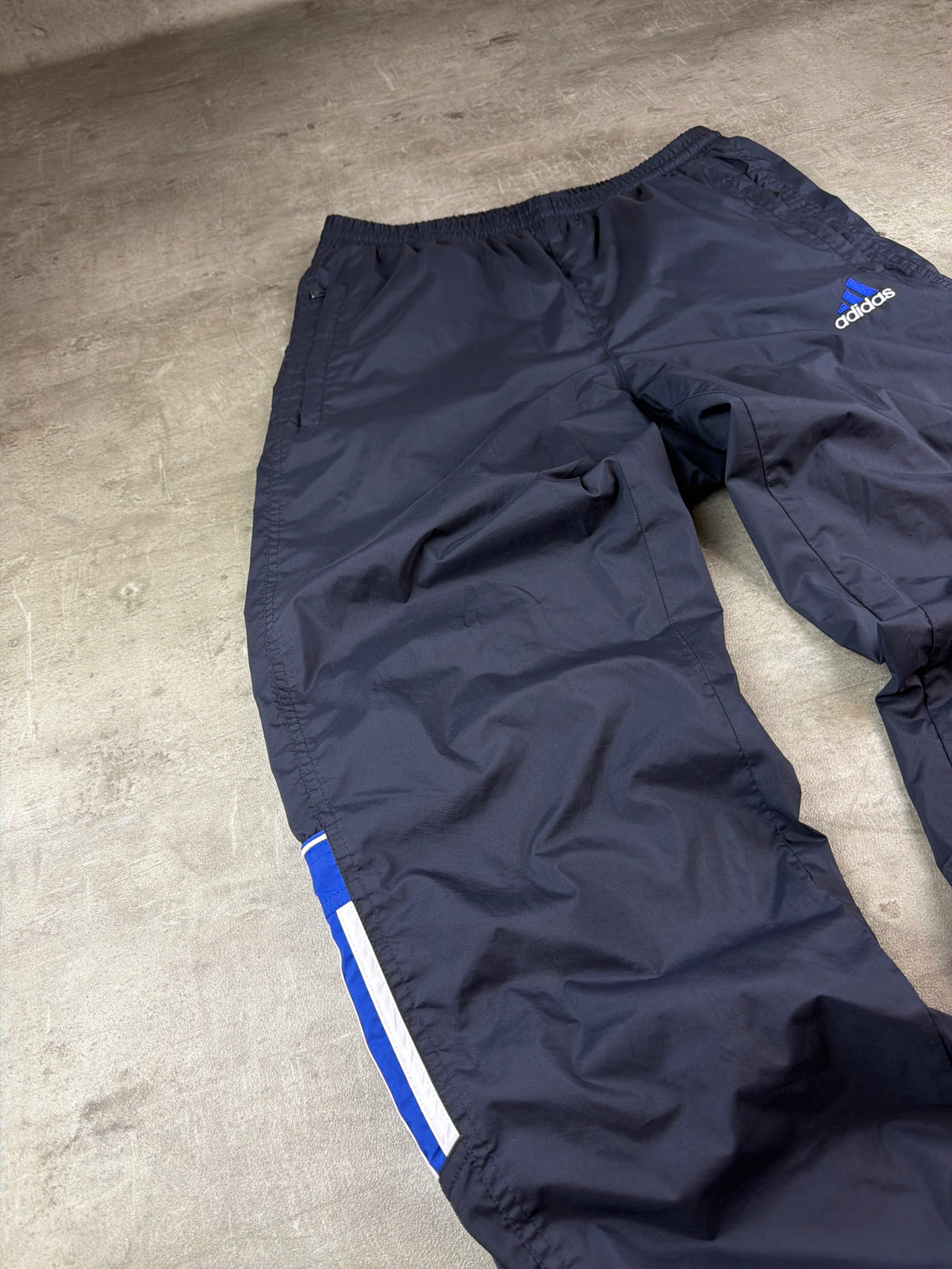 Adidas Y2K Nylon Trackpants - Navy Blue / Royal Blue - Past Pieces