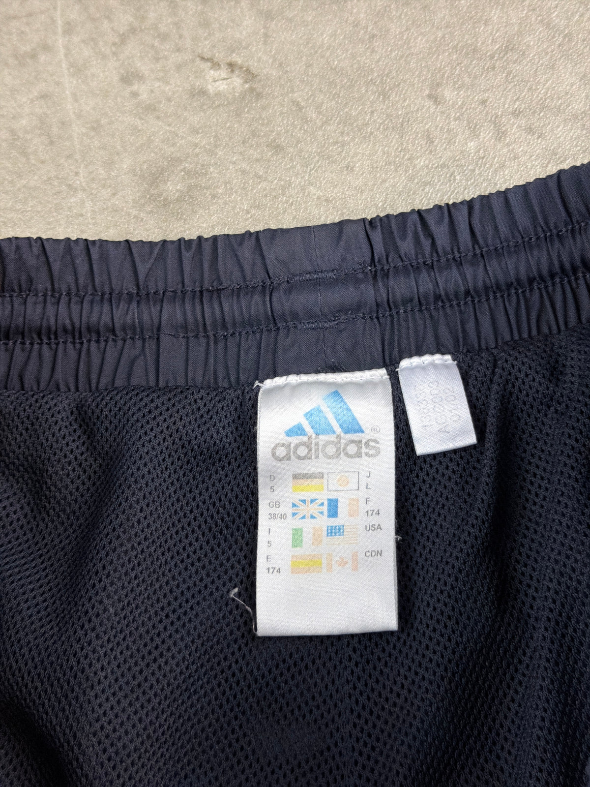Adidas Y2K Nylon Trackpants - Navy Blue / Royal Blue - Past Pieces