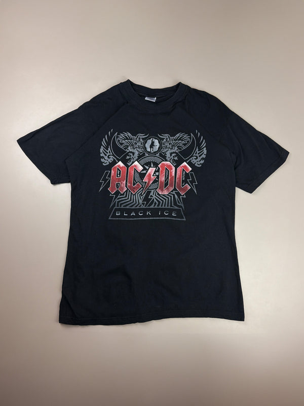 Vintage AC/DC "Black Ice" Graphic Tee - Washed Black / Grunge Core