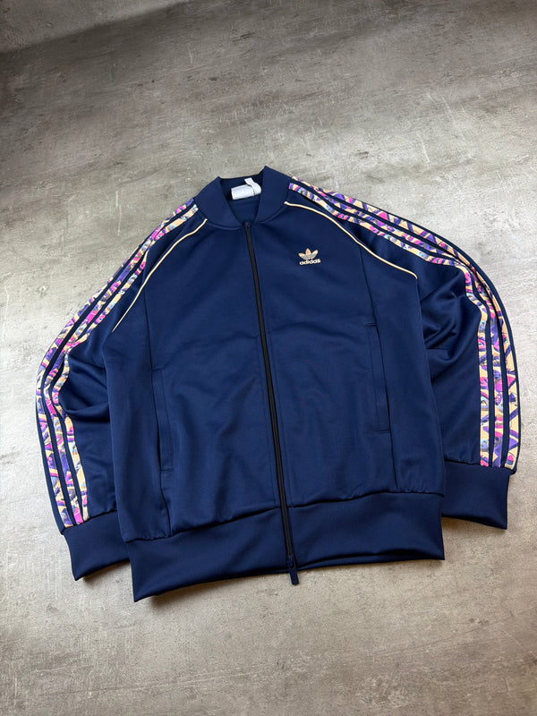 Adidas Originals Trefoil Graphic Stripes Trackjacket - Navy Blue / Pink Y2K