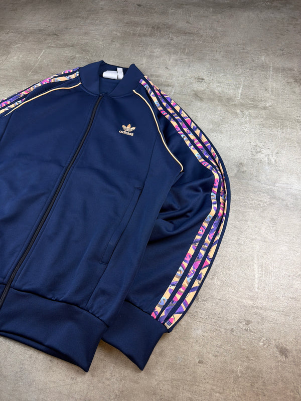 Adidas Originals Trefoil Graphic Stripes Trackjacket - Navy Blue / Pink Y2K