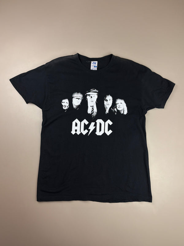 Vintage AC/DC "Band Portrait" Graphic Tee - Washed Black / Grunge Core