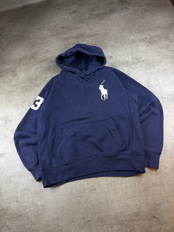 Ralph Lauren Big Pony "3" Embroidered Hoodie - Navy Blue