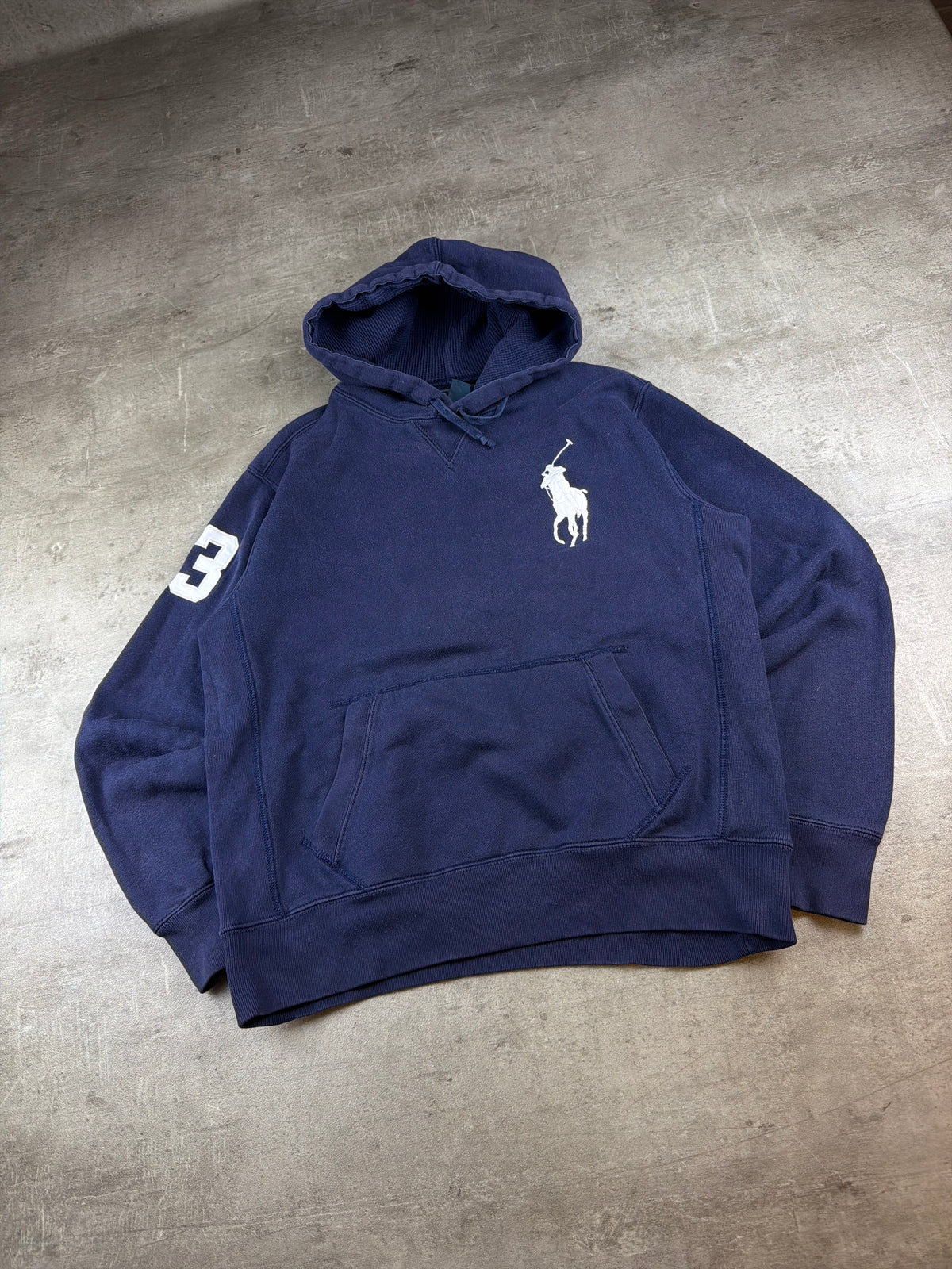 Ralph Lauren Big Pony "3" Embroidered Hoodie - Navy Blue - Past Pieces