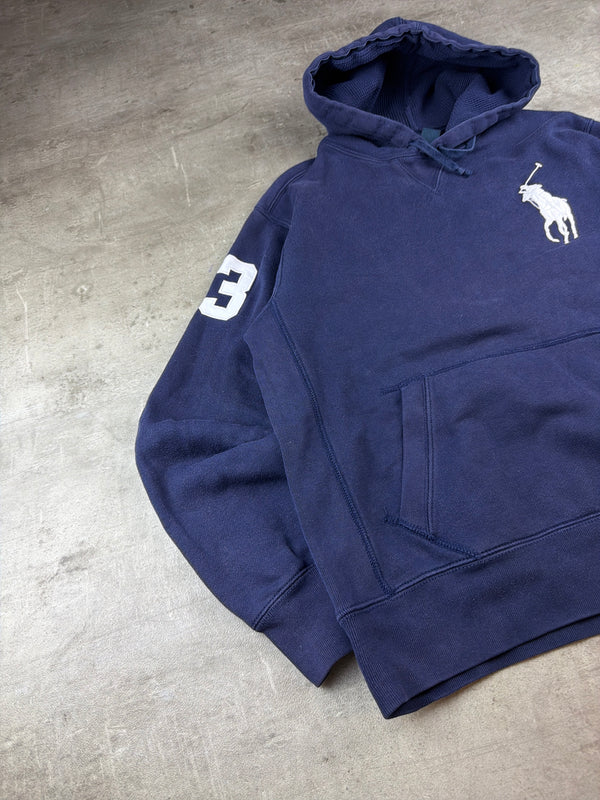 Ralph Lauren Big Pony "3" Embroidered Hoodie - Navy Blue