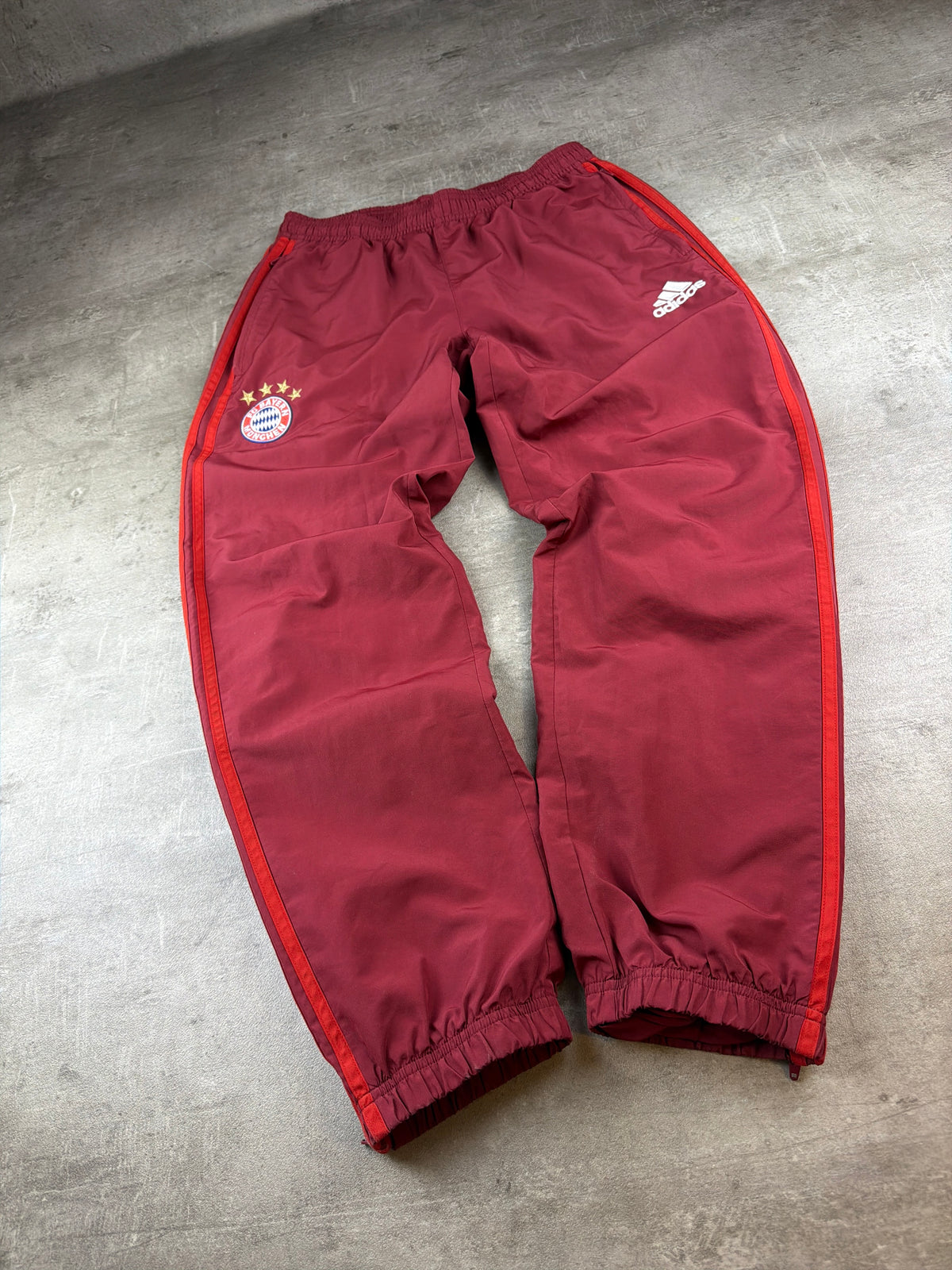 Adidas FC Bayern Munich Three-Stripes Trackpants - Burgundy / Red - Past Pieces