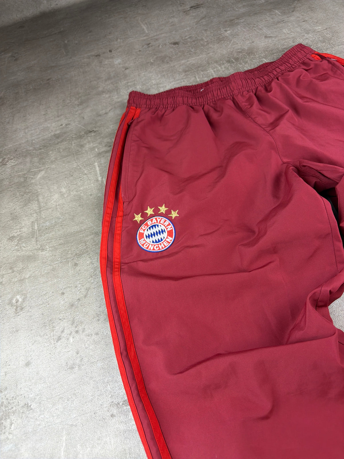 Adidas FC Bayern Munich Three-Stripes Trackpants - Burgundy / Red - Past Pieces