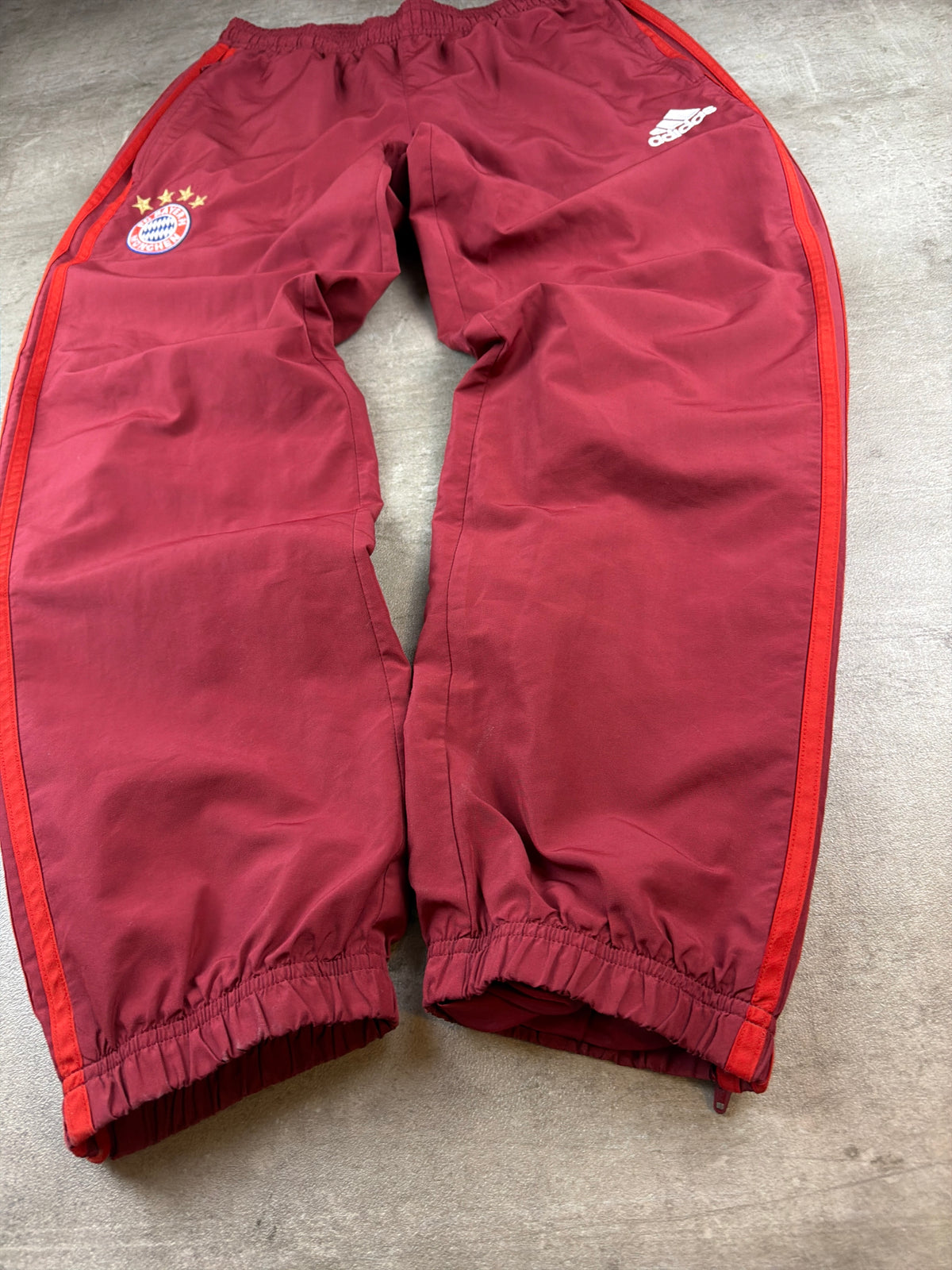 Adidas FC Bayern Munich Three-Stripes Trackpants - Burgundy / Red - Past Pieces