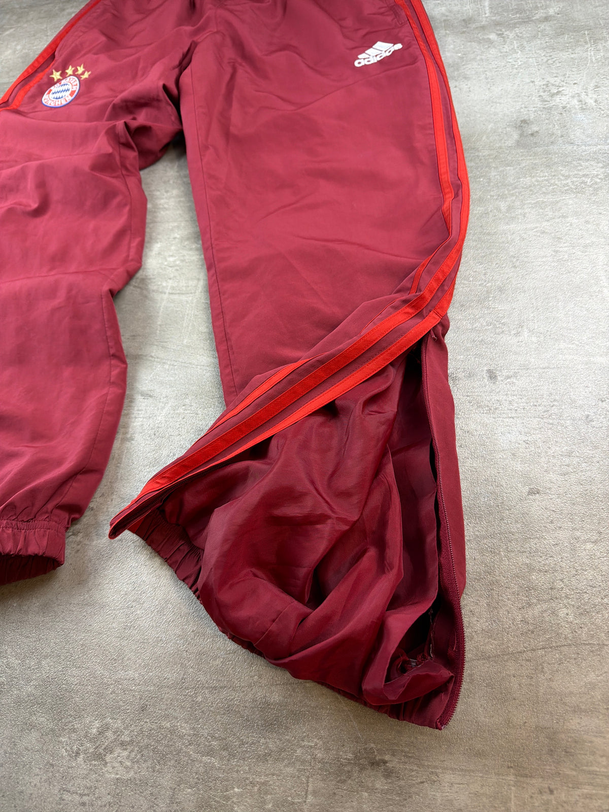 Adidas FC Bayern Munich Three-Stripes Trackpants - Burgundy / Red - Past Pieces