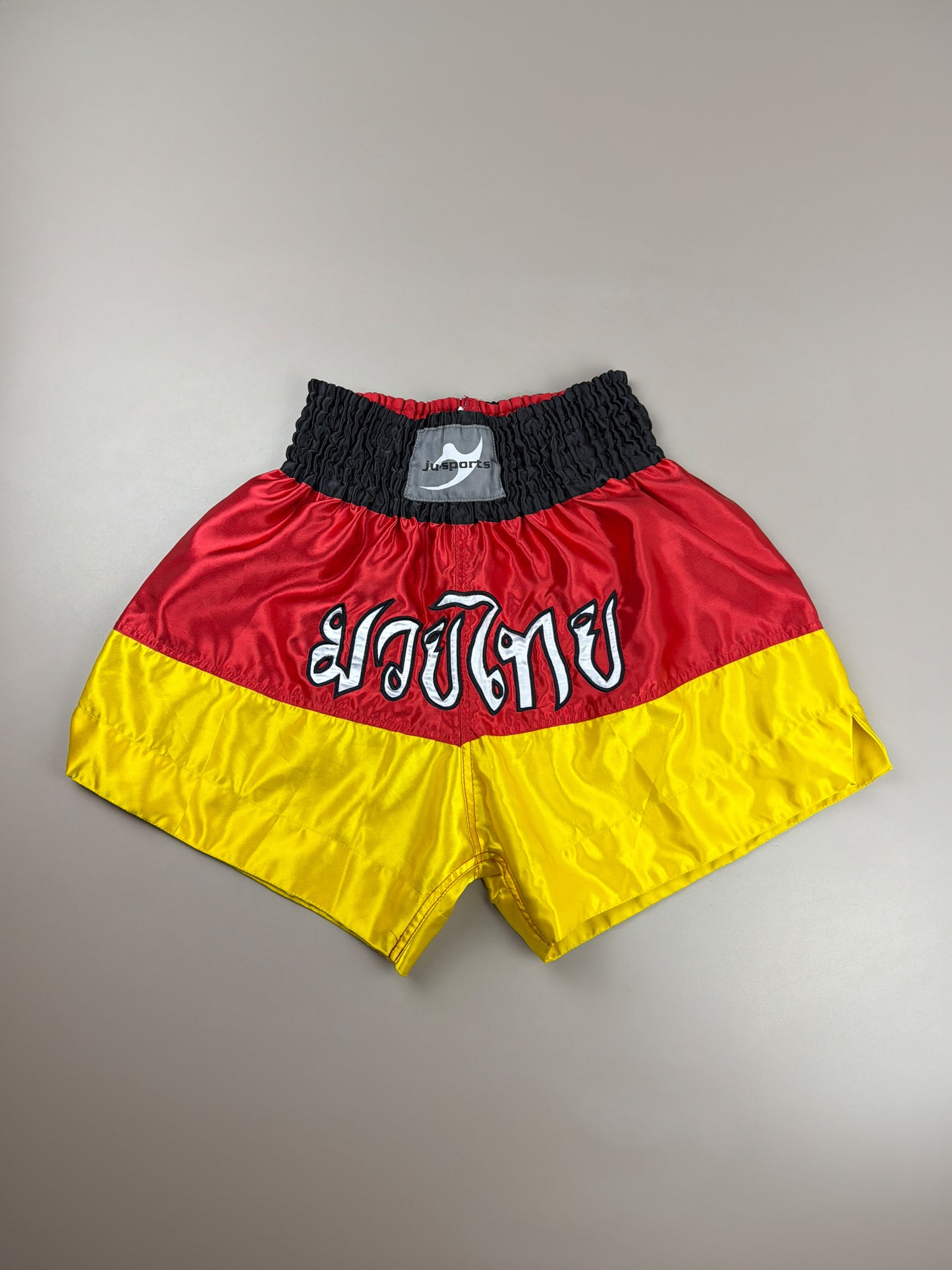 Ju-sports "Muay Thai" Combat Shorts - Two-Tone Red & Yellow