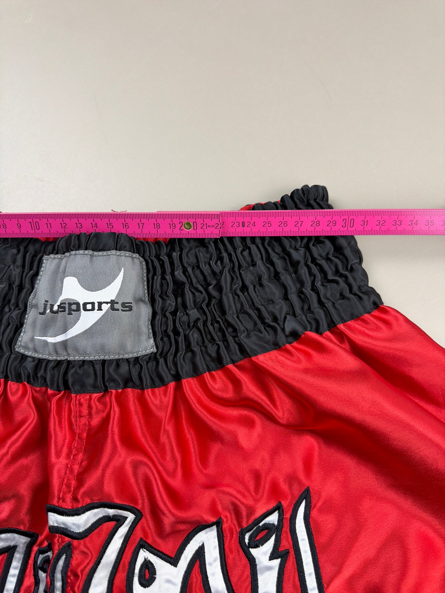 Ju-sports "Muay Thai" Combat Shorts - Two-Tone Red & Yellow