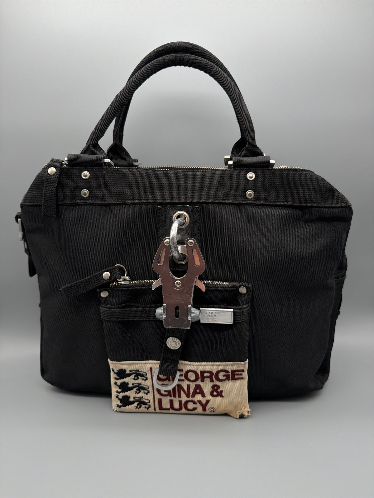 George Gina & Lucy "Miss Perfect" Nylon Handbag - All Black Y2K - Past Pieces