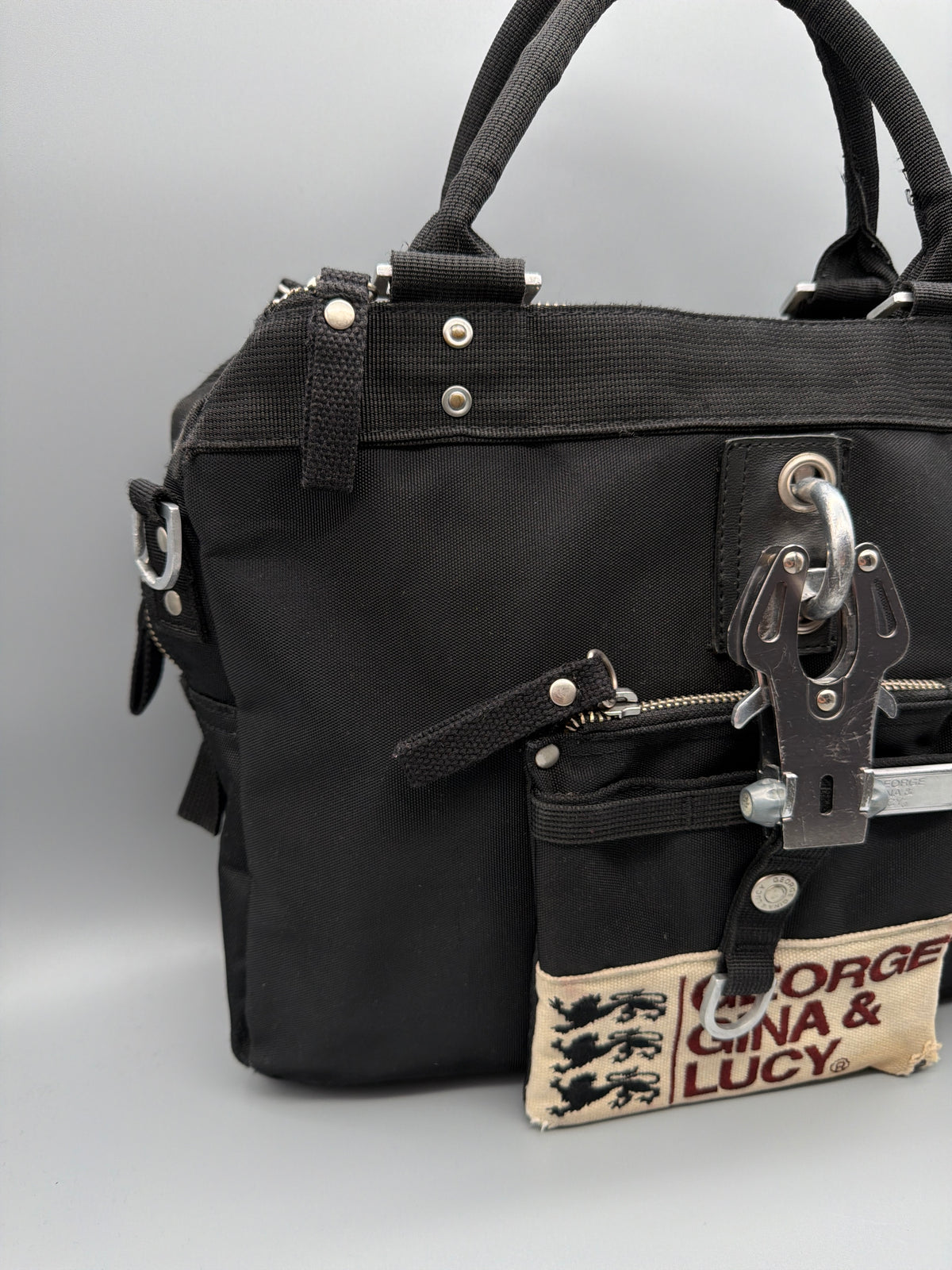 George Gina & Lucy "Miss Perfect" Nylon Handbag - All Black Y2K - Past Pieces