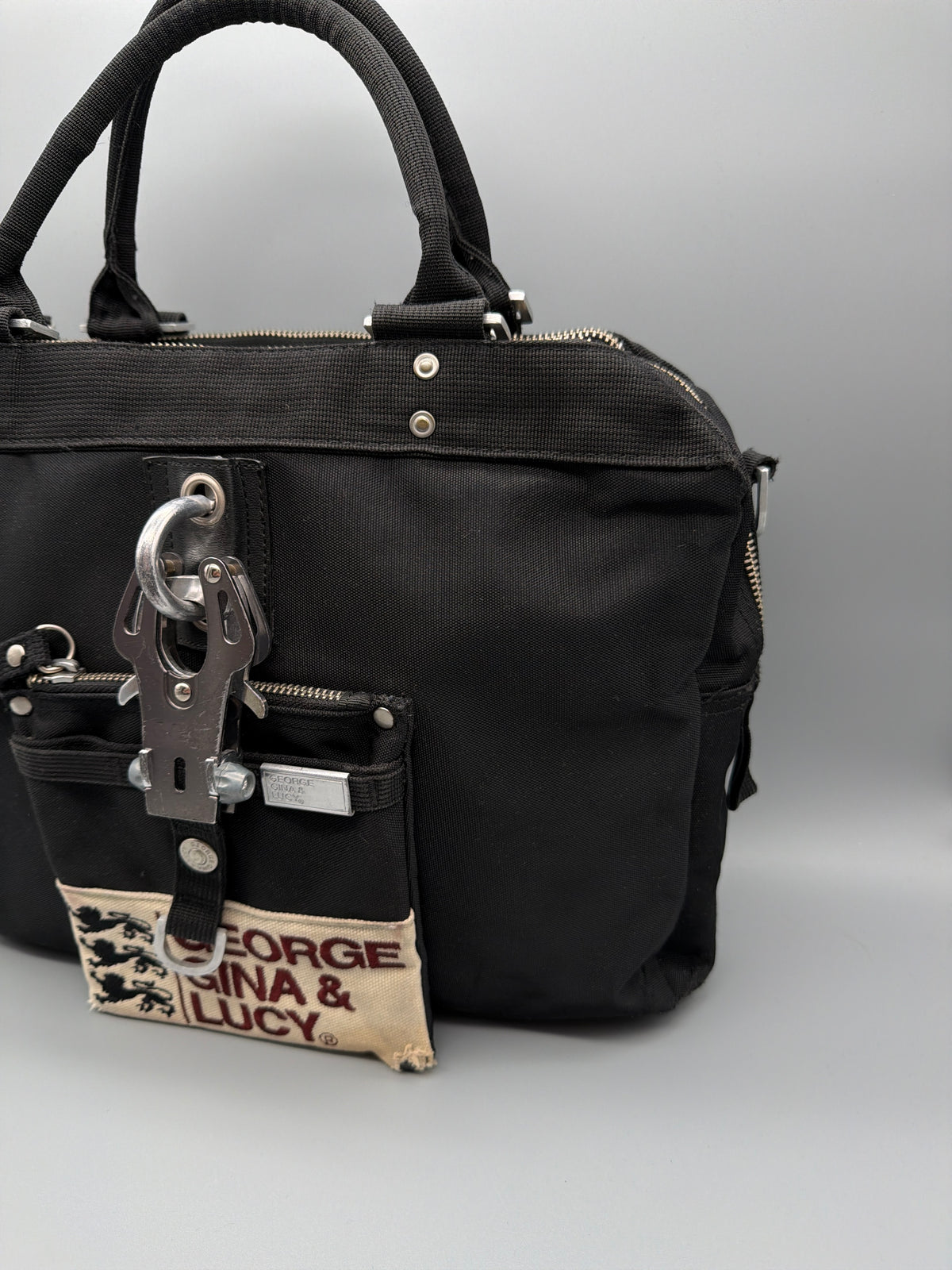 George Gina & Lucy "Miss Perfect" Nylon Handbag - All Black Y2K - Past Pieces