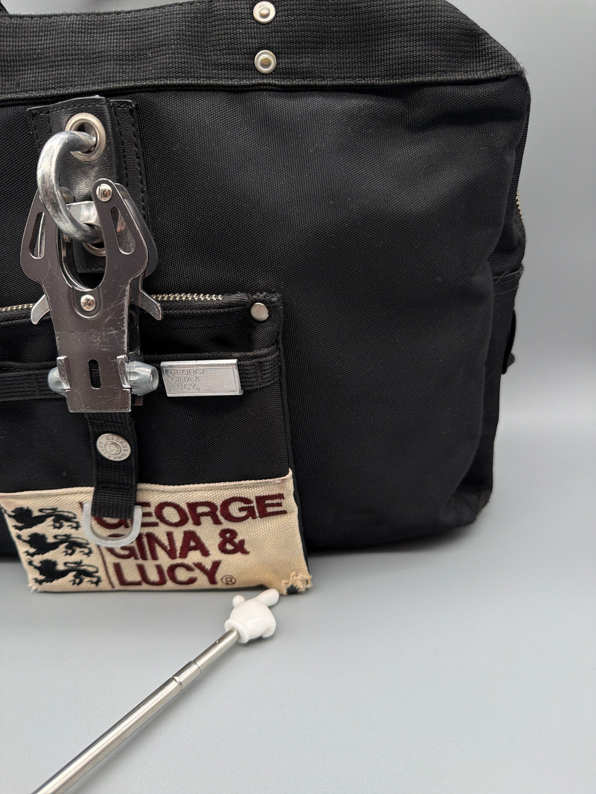 George Gina & Lucy "Miss Perfect" Nylon Handbag - All Black Y2K - Past Pieces