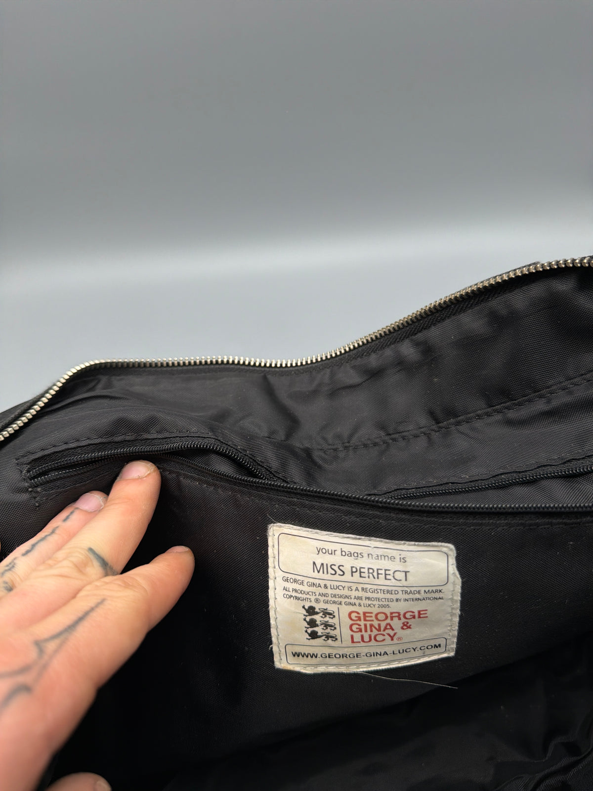 George Gina & Lucy "Miss Perfect" Nylon Handbag - All Black Y2K - Past Pieces