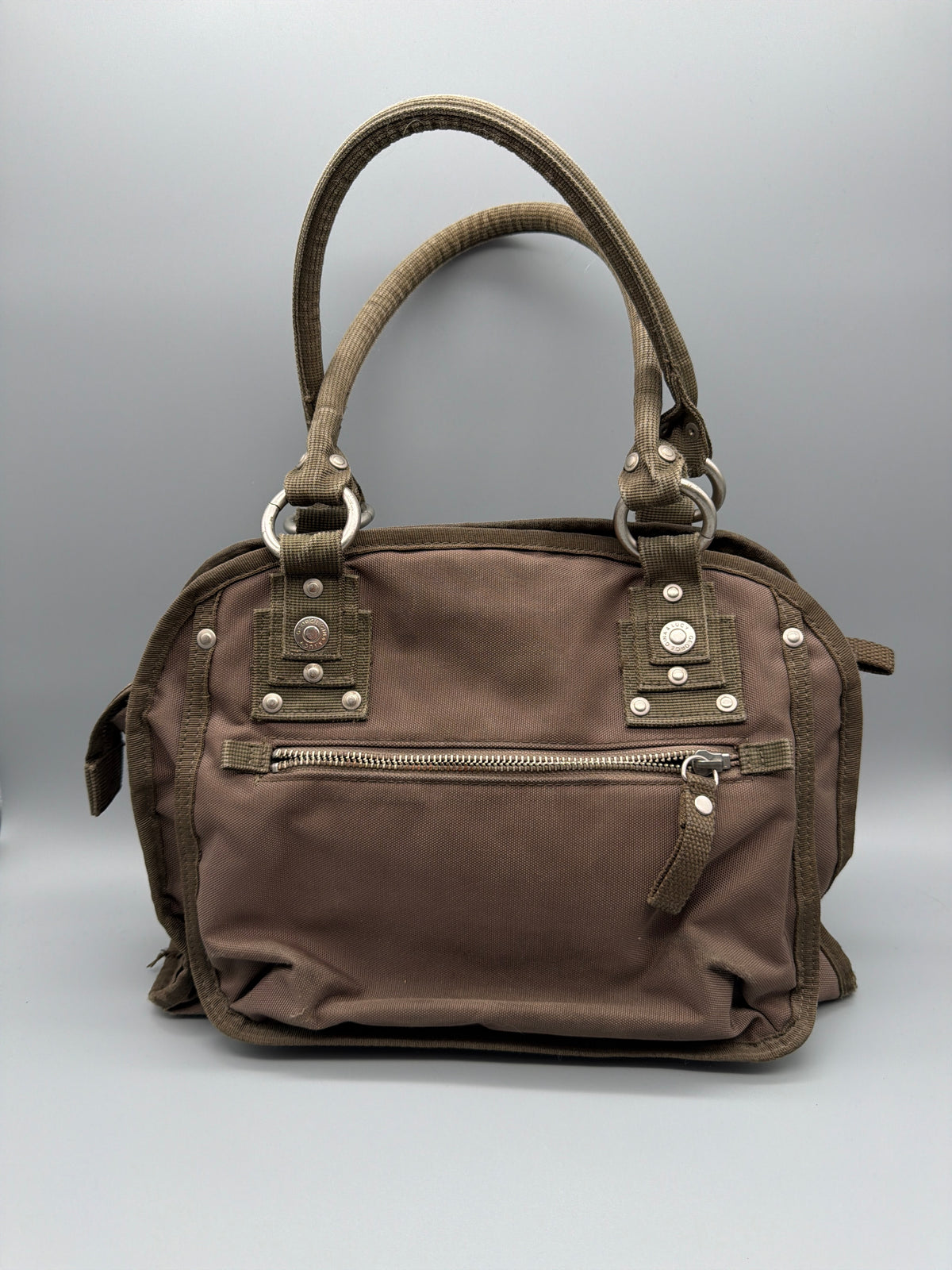 George Gina & Lucy "Haute Hip" Y2K Nylon Handbag - Brown / Khaki - Past Pieces