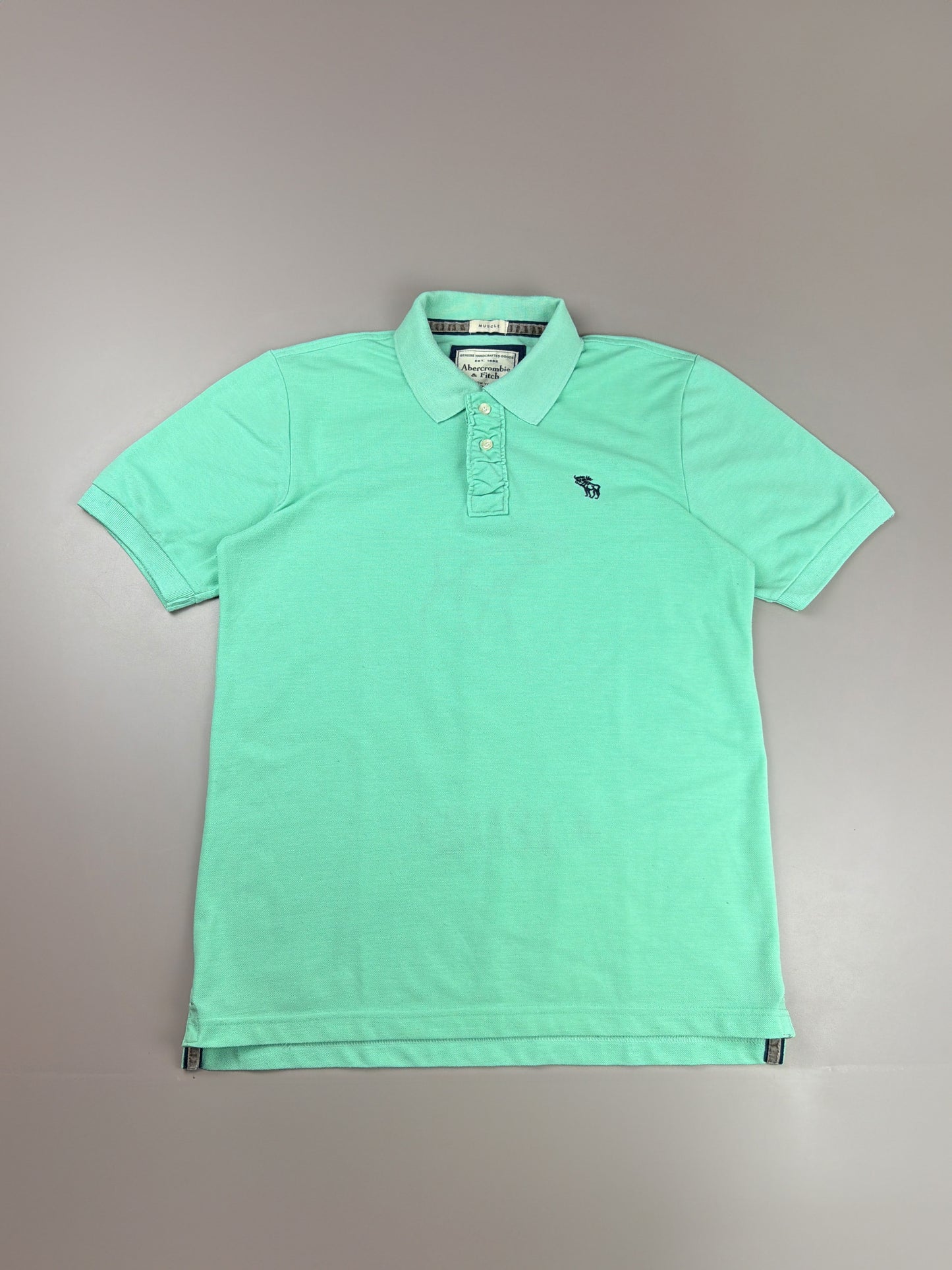 Abercrombie & Fitch "NY 1892" Appliqué Polo - Seafoam Green Y2K