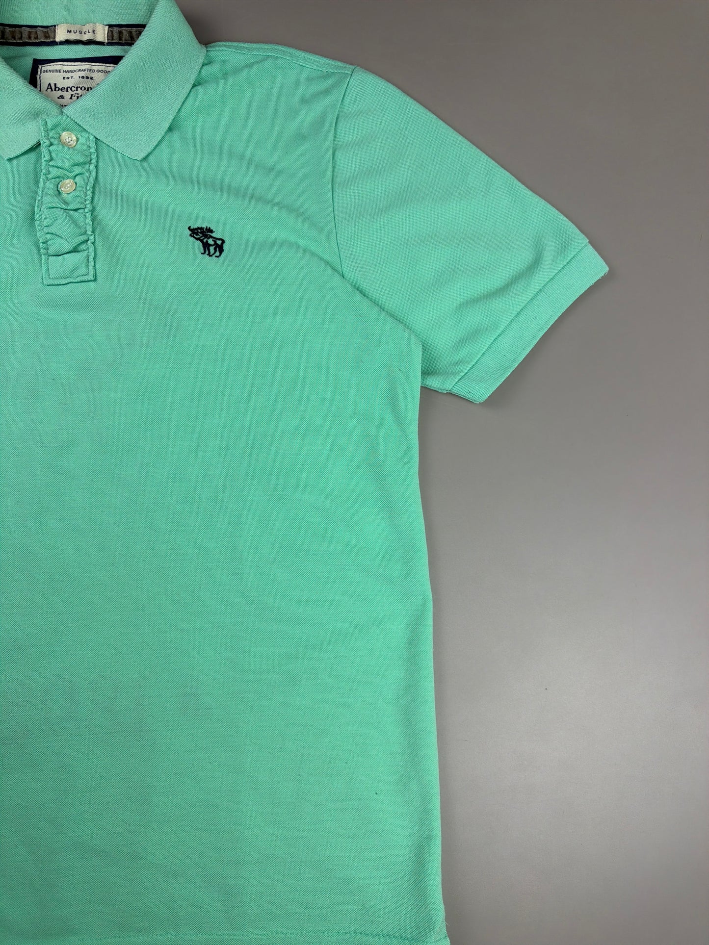 Abercrombie & Fitch "NY 1892" Appliqué Polo - Seafoam Green Y2K