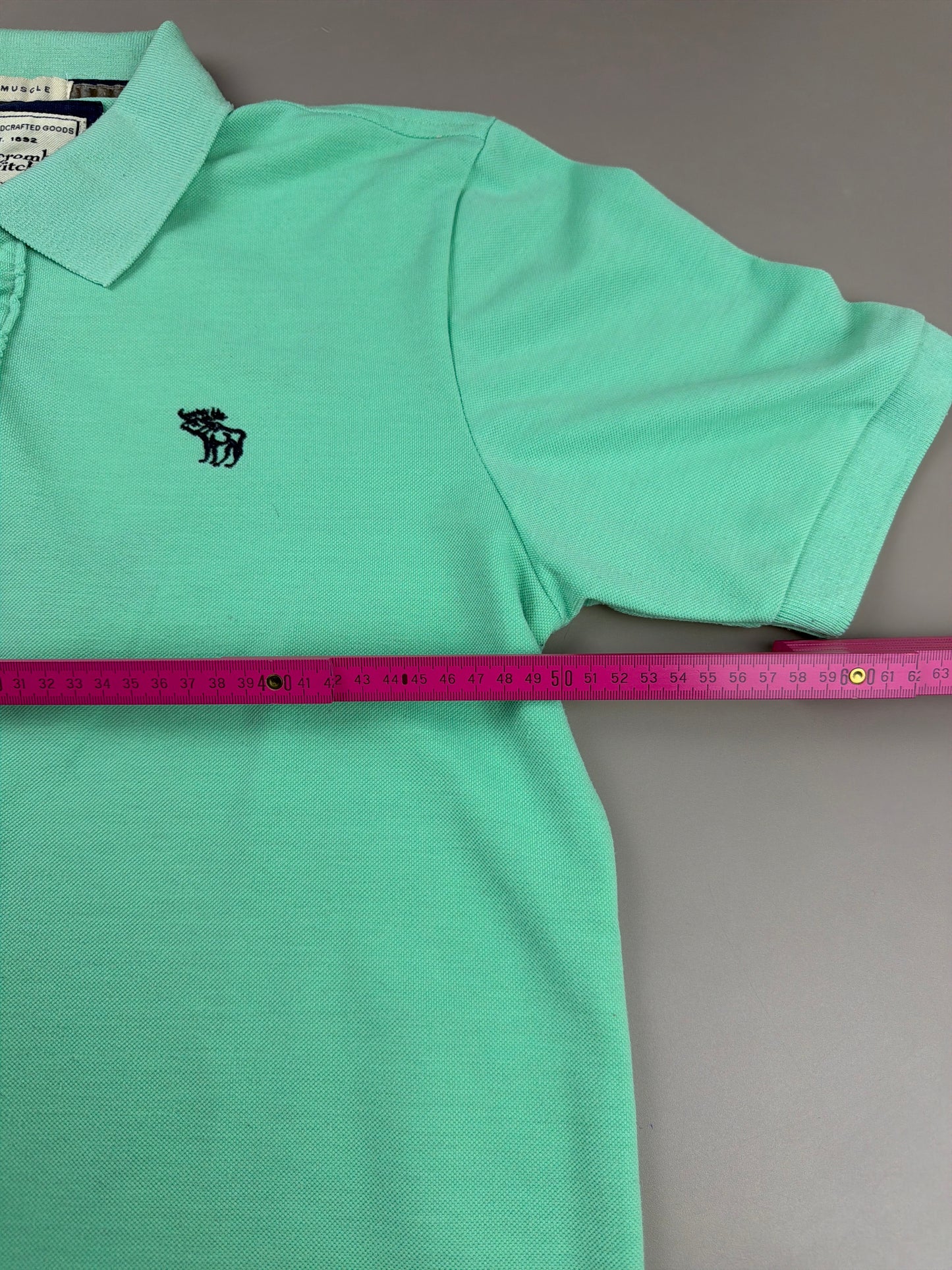 Abercrombie & Fitch "NY 1892" Appliqué Polo - Seafoam Green Y2K
