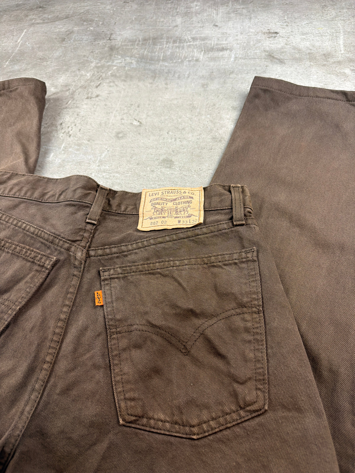 Levi's 882 Orange Tab Baggy Jeans - Washed Brown - Past Pieces