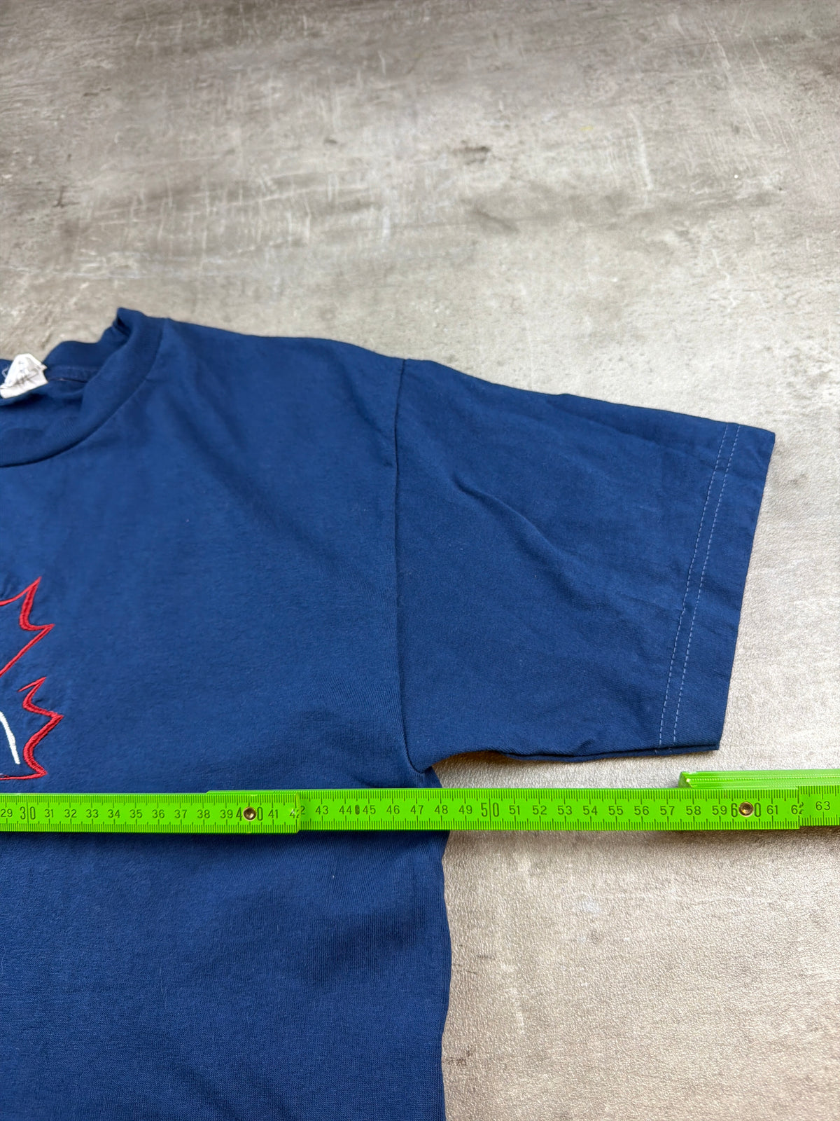 Alstyle Vintage "Jasper Canada" Embroidered Tee - Navy Blue / Red - Past Pieces