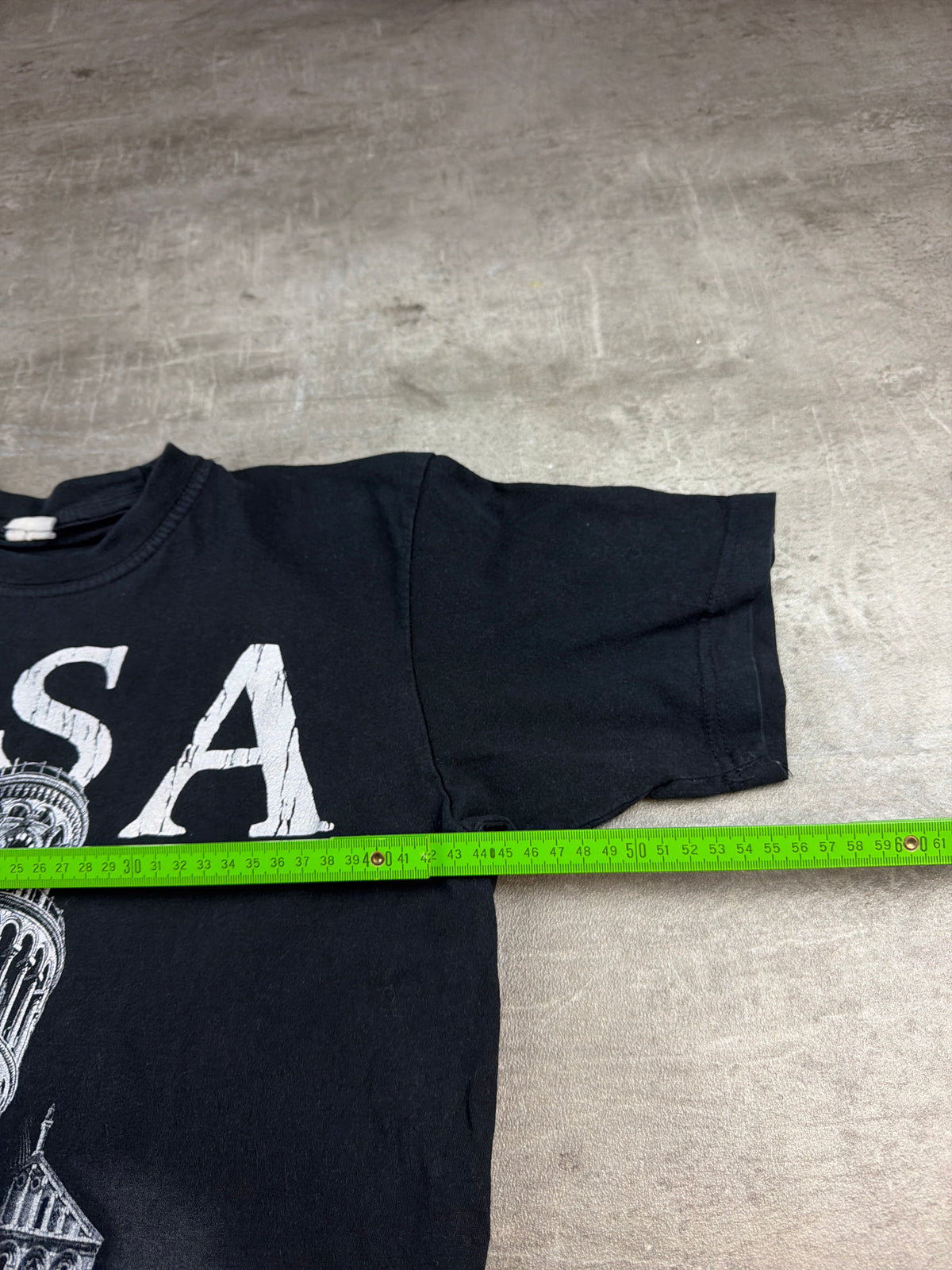Vintage Pisa Italia Souvenir Graphic Tee - Black / Washed Out - Past Pieces