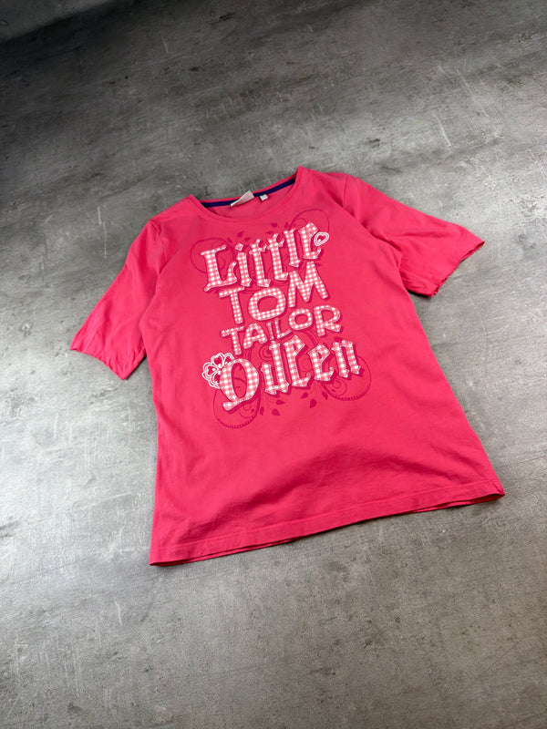 Tom Tailor Y2K "Little Tom Tailor Queen" Gingham Graphic Baby Tee - Hot Pink