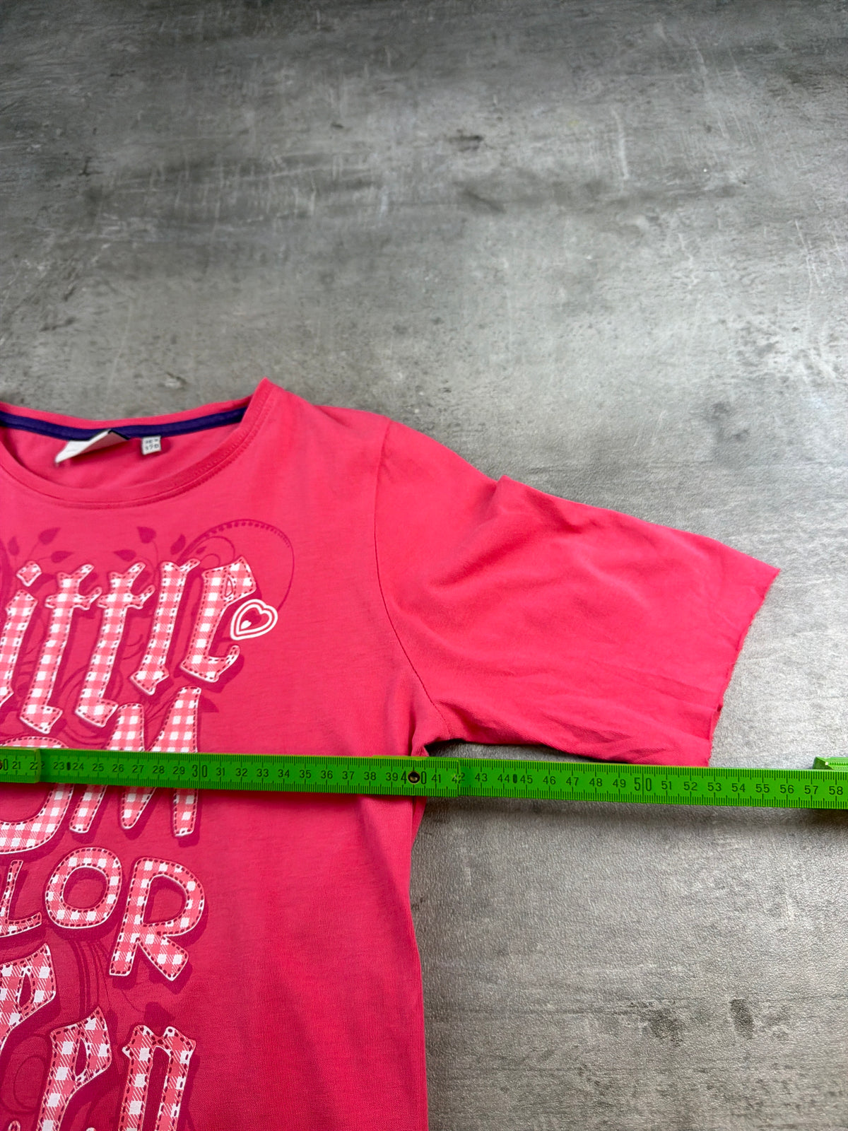 Tom Tailor Y2K "Little Tom Tailor Queen" Gingham Graphic Baby Tee - Hot Pink - Past Pieces