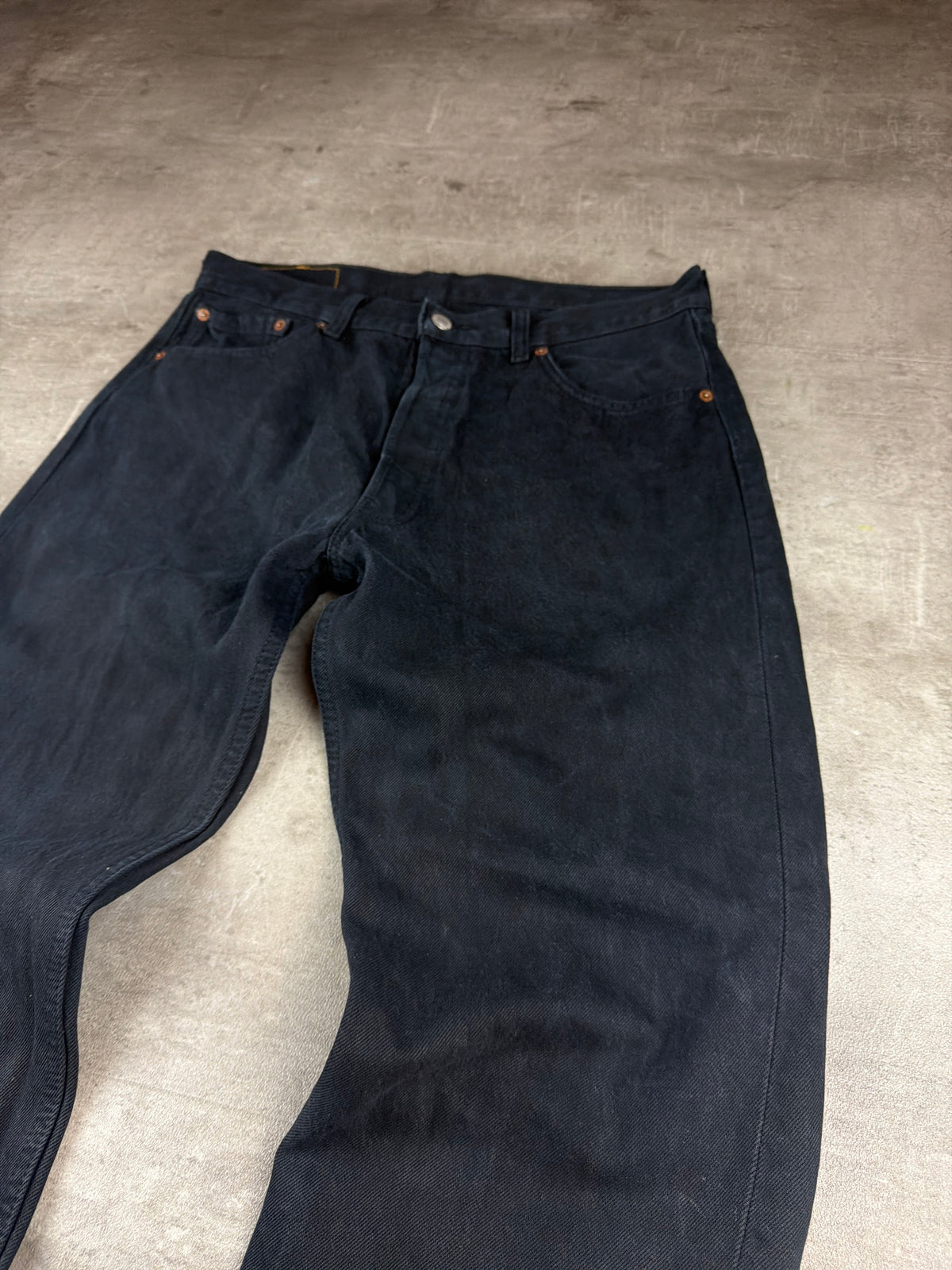 Levi's "501" Vintage Washed Straight Leg Denim - Washed Black - Past Pieces