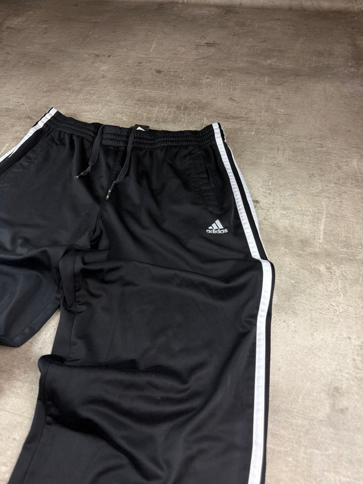 Adidas Y2K Three-Stripes Baggy Trackpants - Black / White - Past Pieces