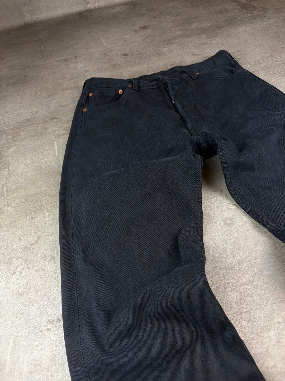 Levi's "501" Vintage Straight Leg Denim - Washed Black - Past Pieces