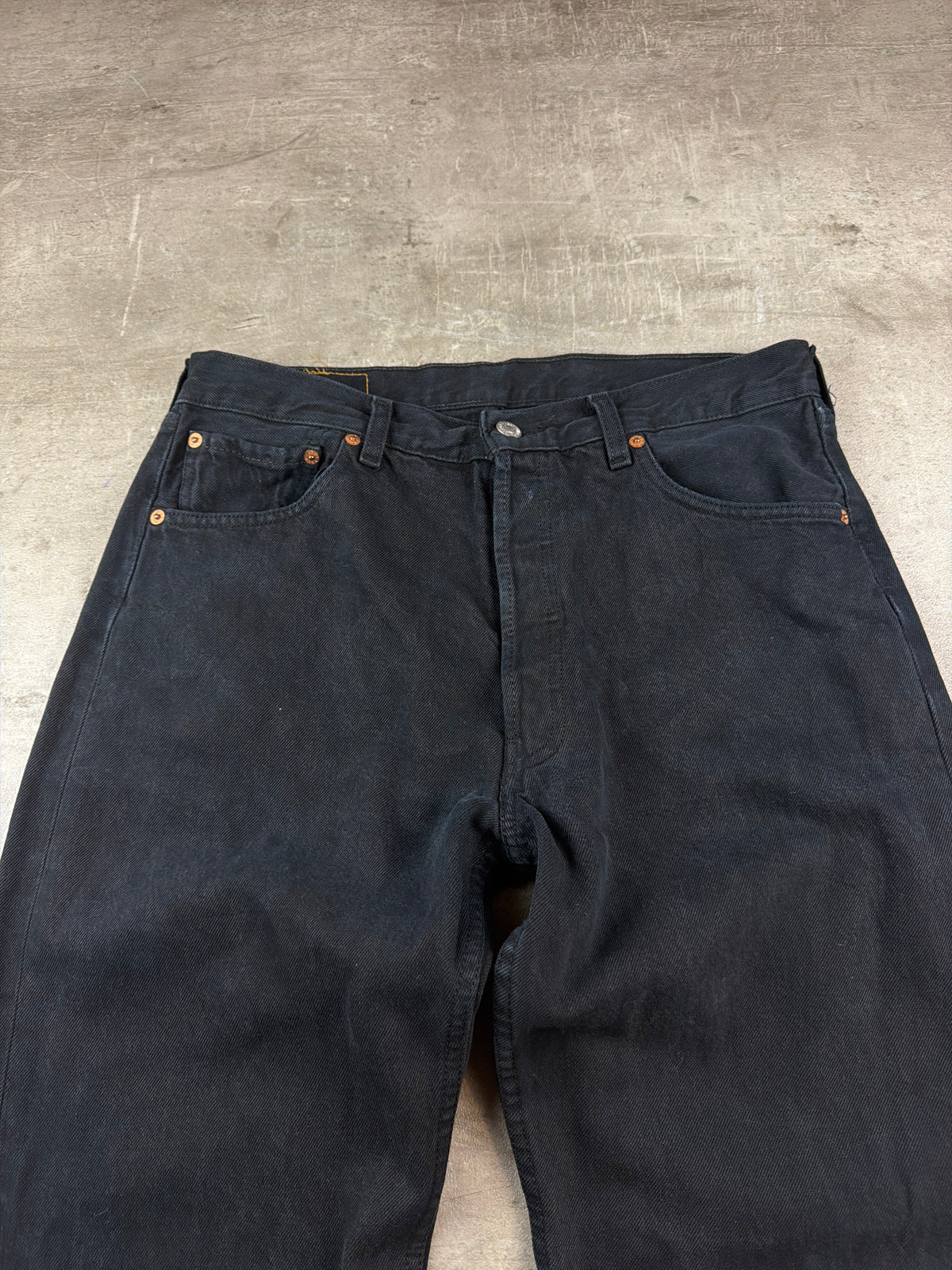Levi's "501" Vintage Straight Leg Denim - Washed Black - Past Pieces