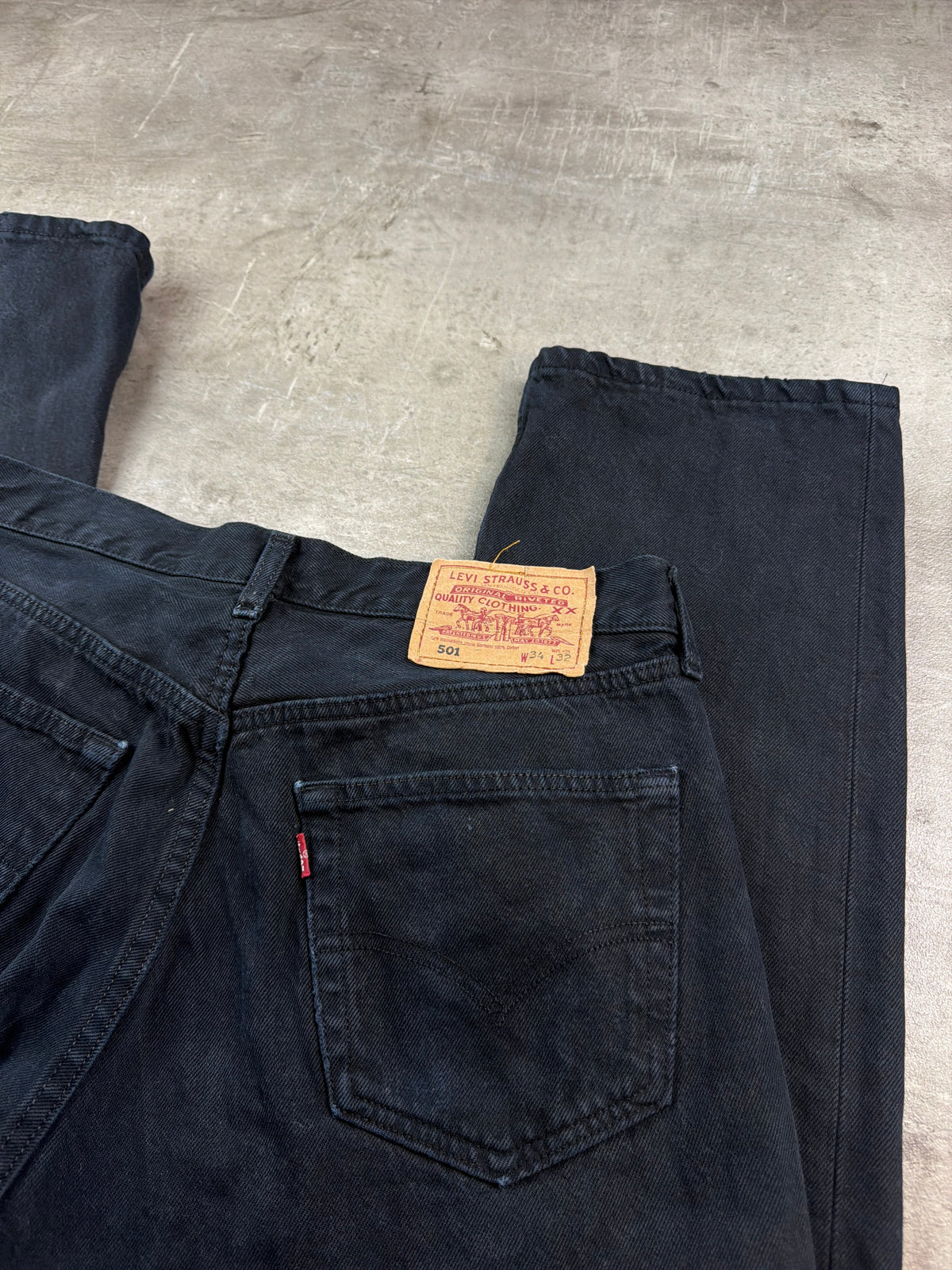 Levi's "501" Vintage Straight Leg Denim - Washed Black - Past Pieces