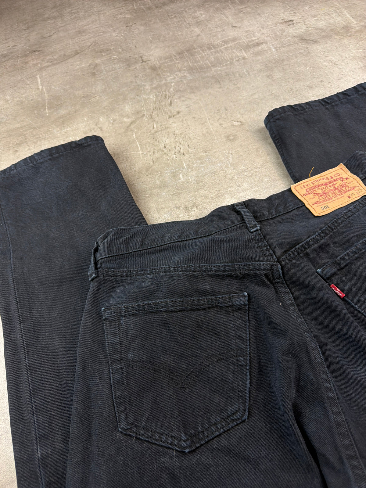 Levi's "501" Vintage Straight Leg Denim - Washed Black - Past Pieces