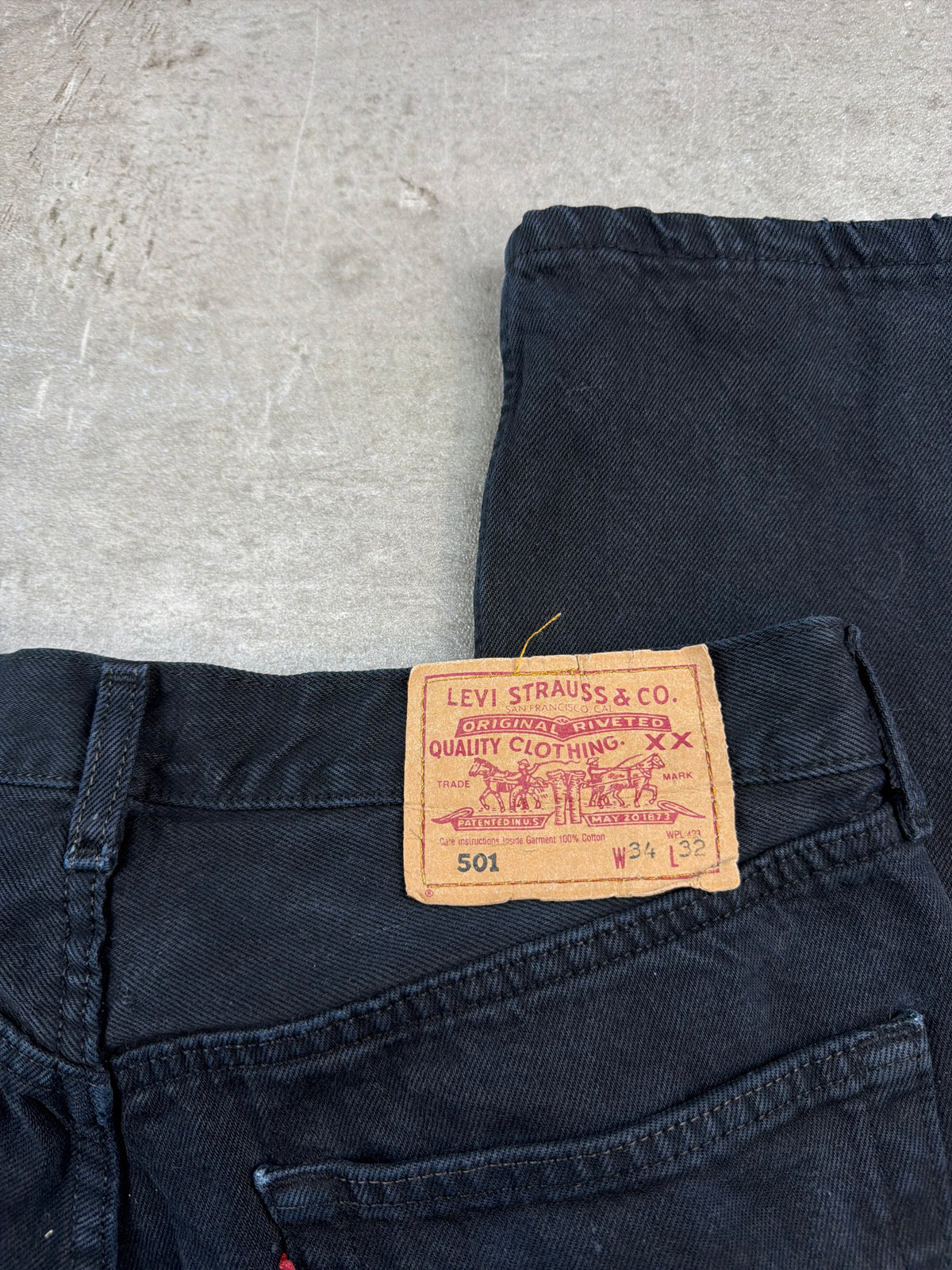 Levi's "501" Vintage Straight Leg Denim - Washed Black - Past Pieces
