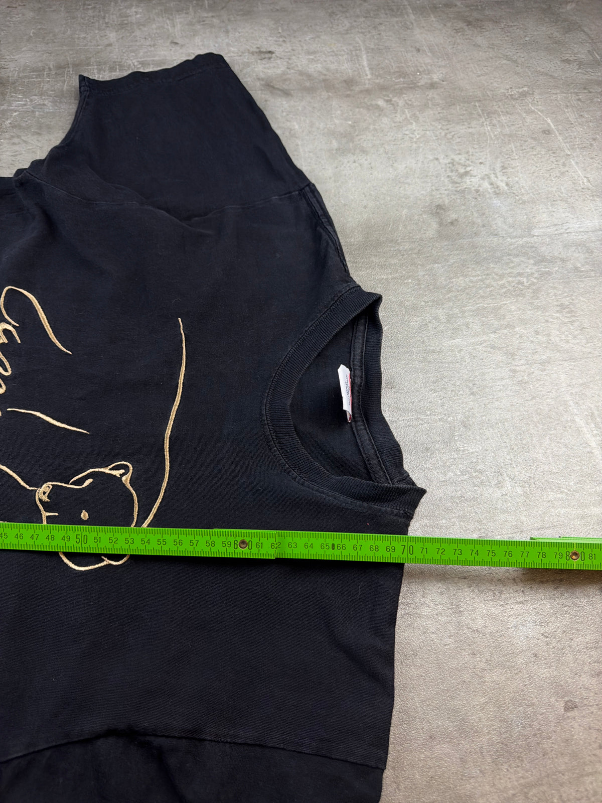 Cityscape Vintage "Canada Victoria" Embroidered Polar Bear Tee - Washed Black / Gold - Past Pieces