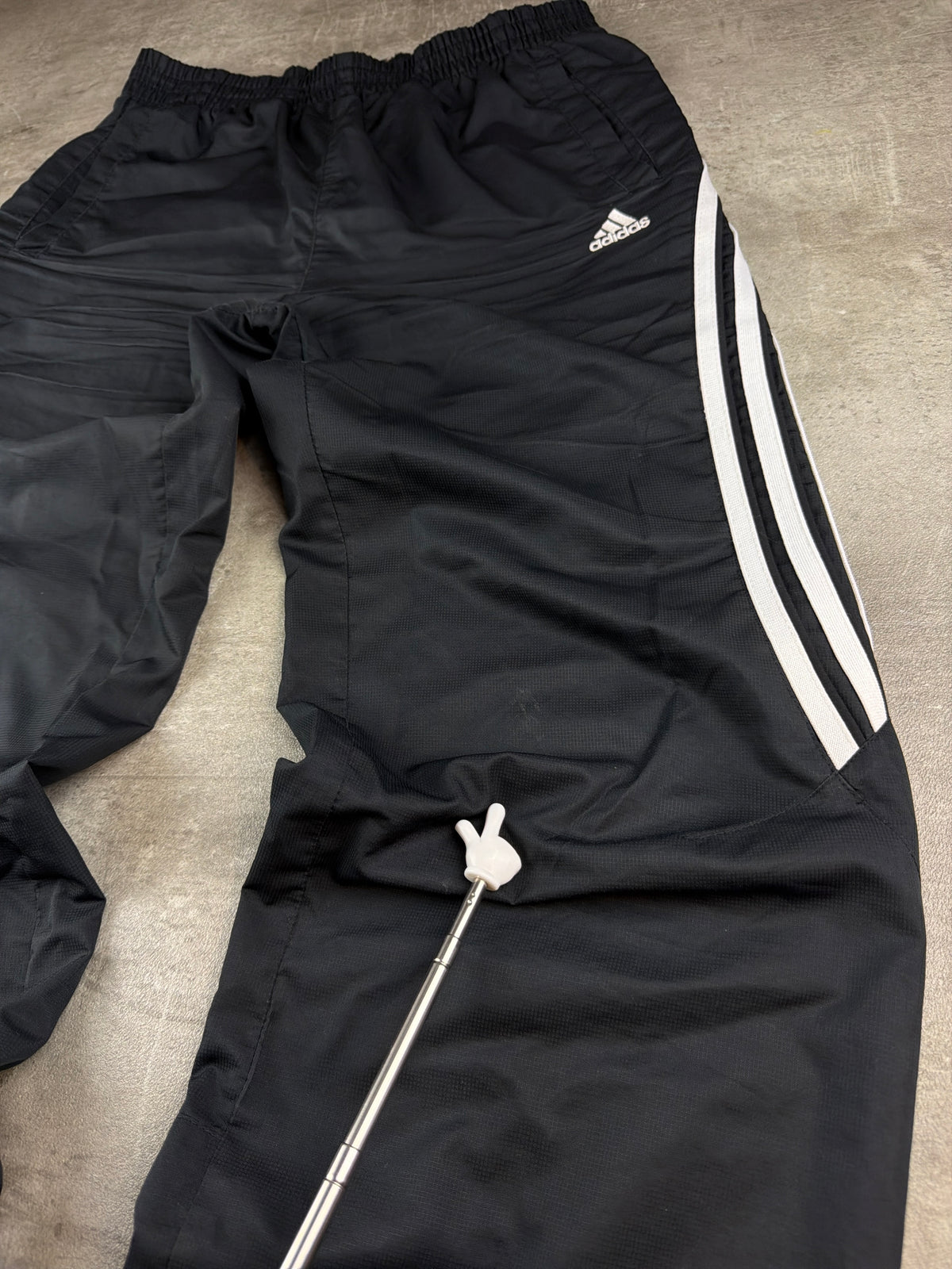Adidas Y2K Three-Stripes Nylon Trackpants - Black / White - Past Pieces