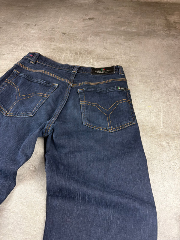 Carlo Colucci Y2K Straight Cut Denim Jeans - Dark Blue / Navy