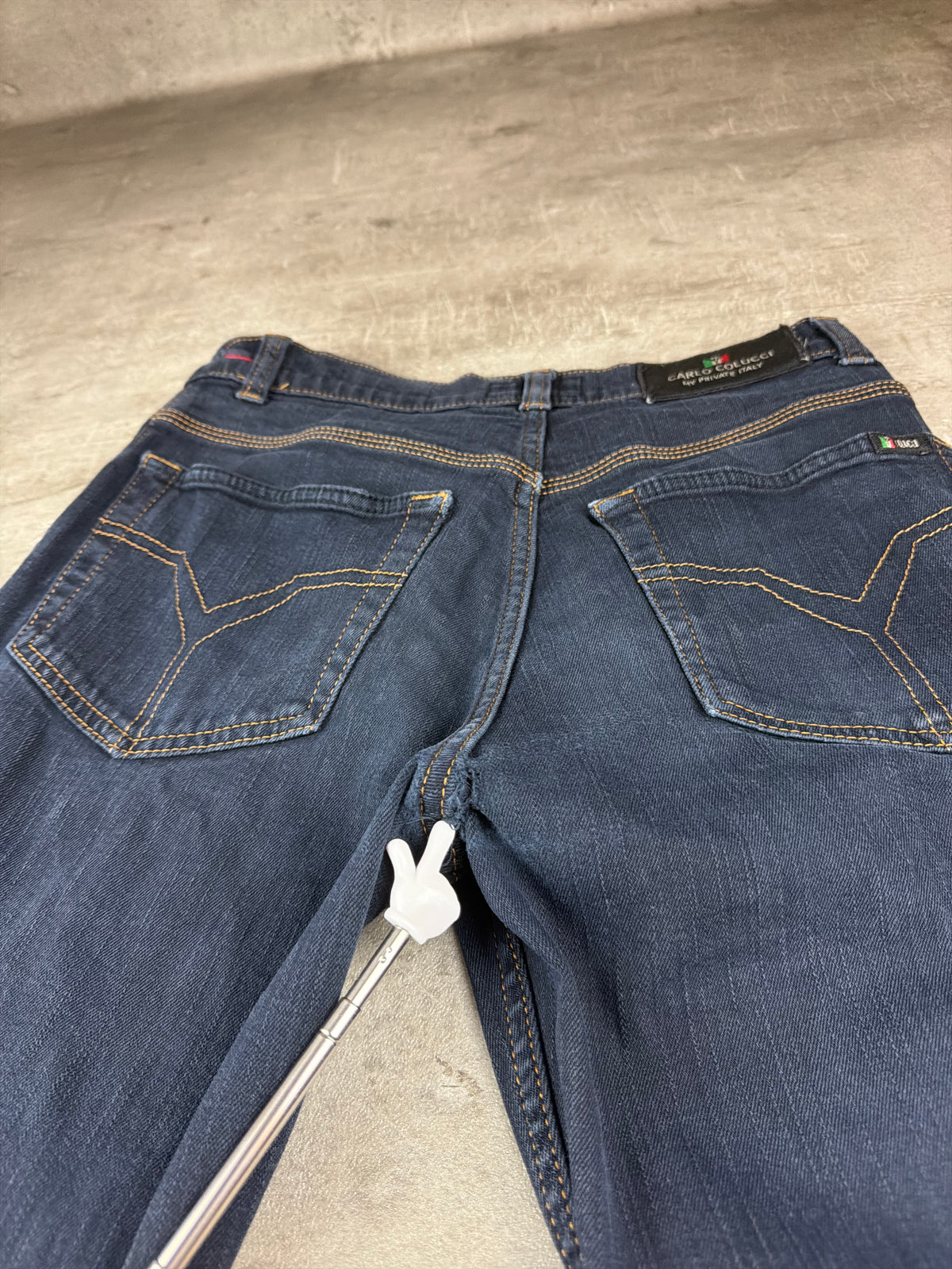 Carlo Colucci Y2K Straight Cut Denim Jeans - Dark Blue / Navy - Past Pieces