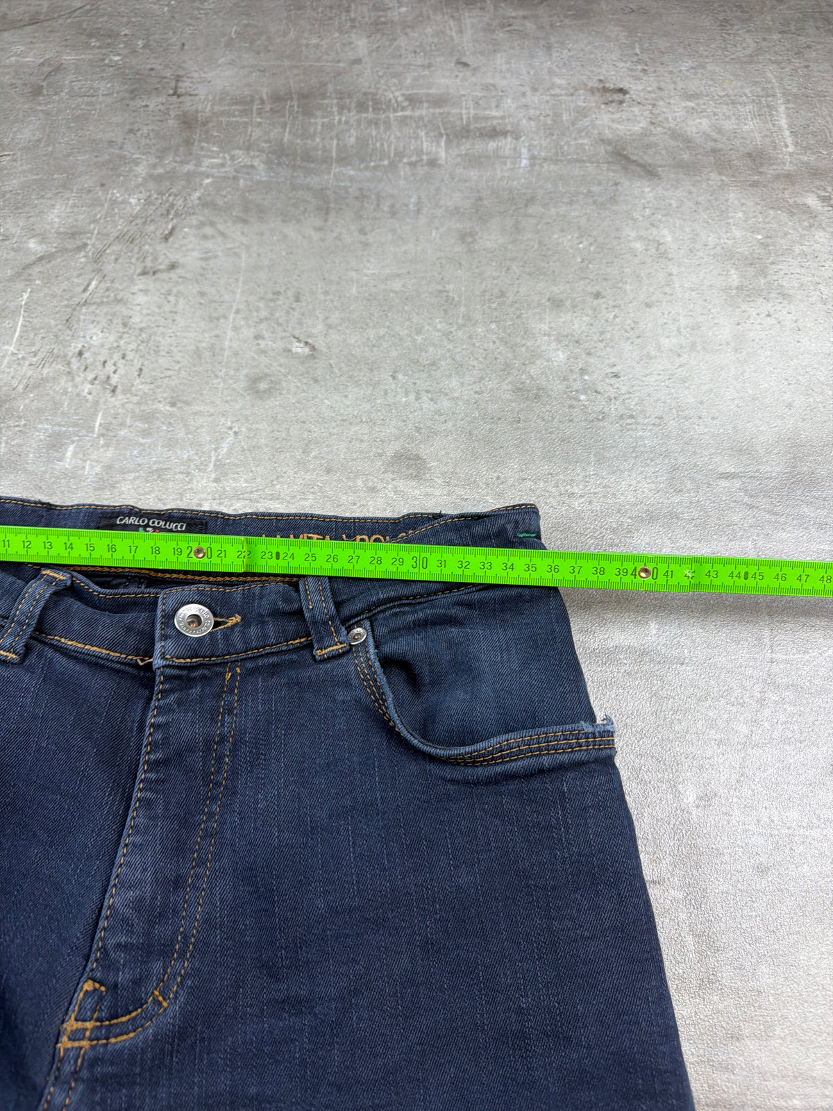 Carlo Colucci Y2K Straight Cut Denim Jeans - Dark Blue / Navy – Ansicht 10