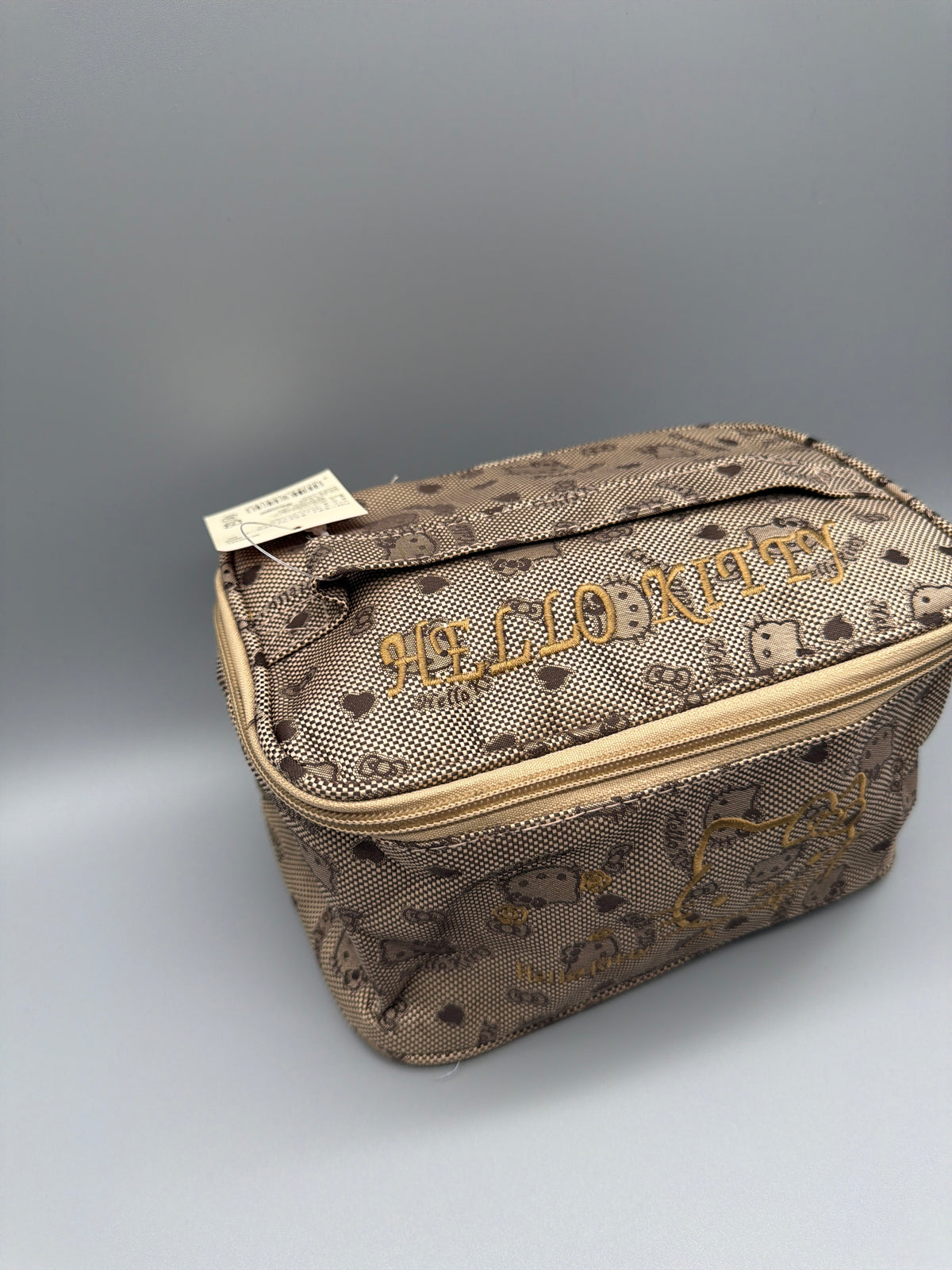 Hello Kitty Y2K Jacquard Vanity Beauty Case - Brown / Gold - Past Pieces