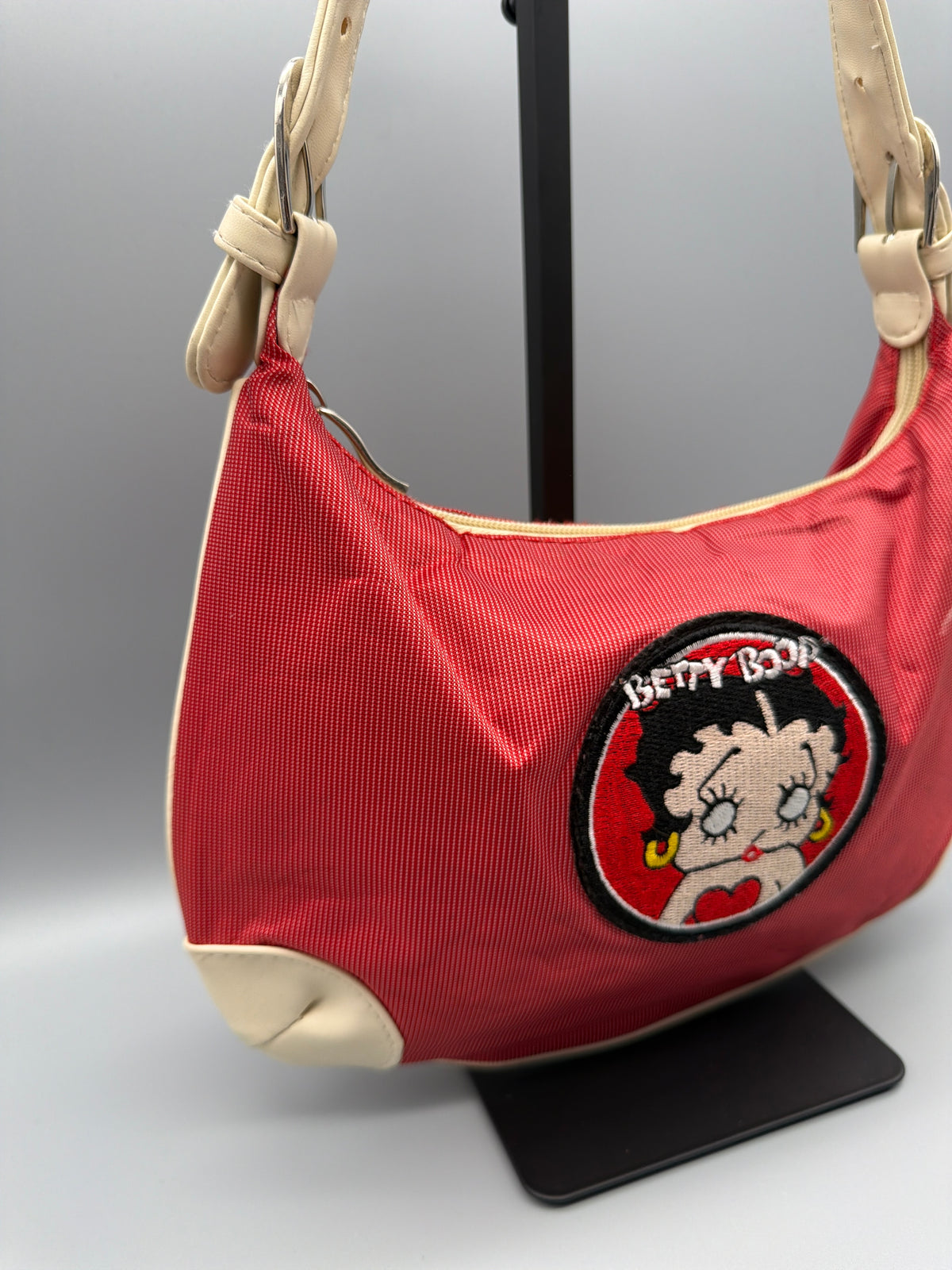 Betty Boop Y2K Embroidered Patch Mini Shoulder Bag - Red / Cream - Past Pieces