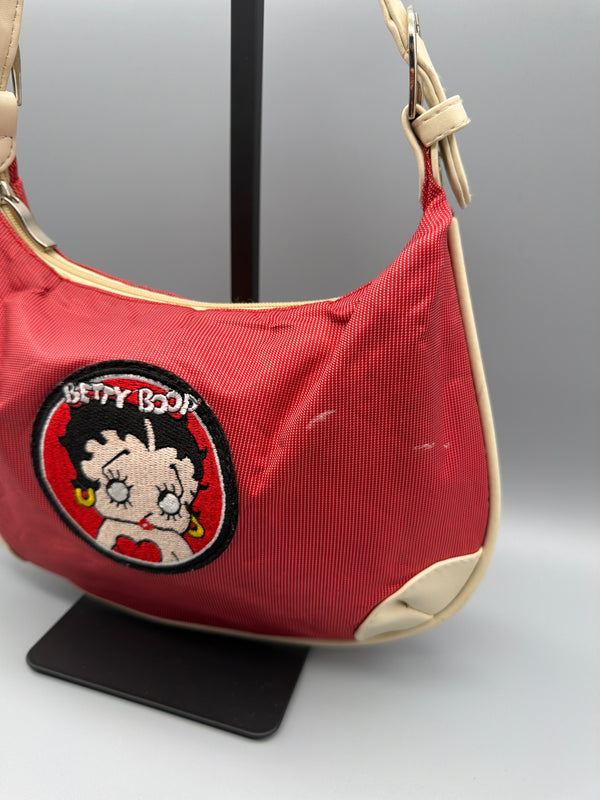 Betty Boop Y2K Embroidered Patch Mini Shoulder Bag - Red / Cream
