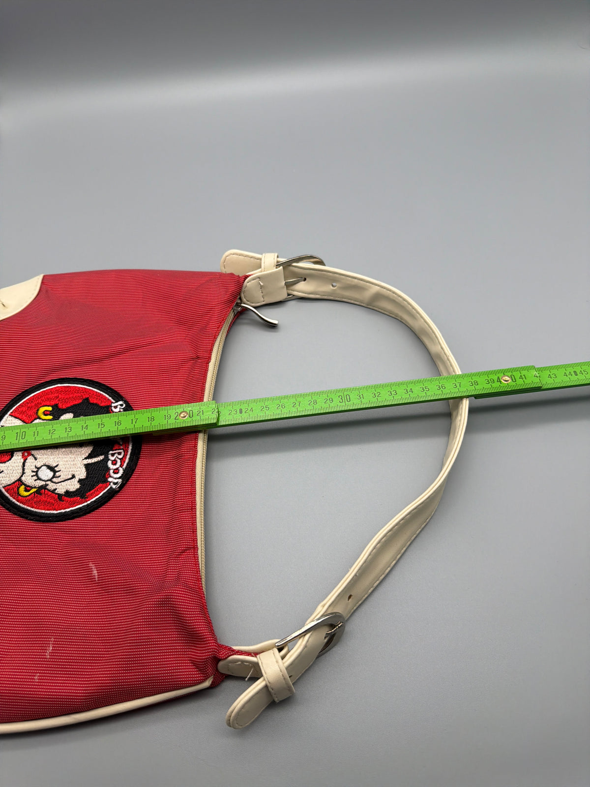 Betty Boop Y2K Embroidered Patch Mini Shoulder Bag - Red / Cream - Past Pieces